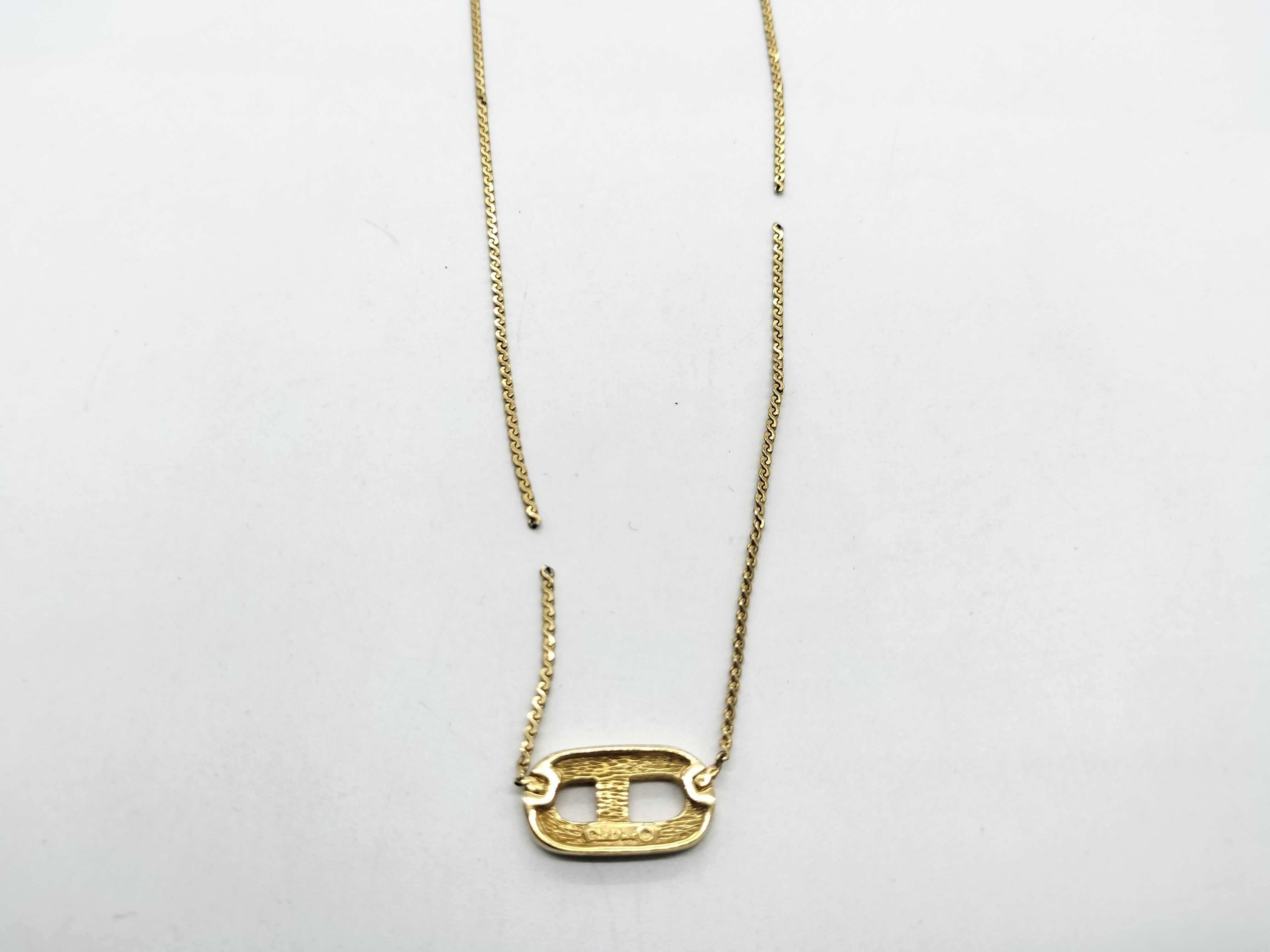 CD logo gold accessory necklace — view 3
