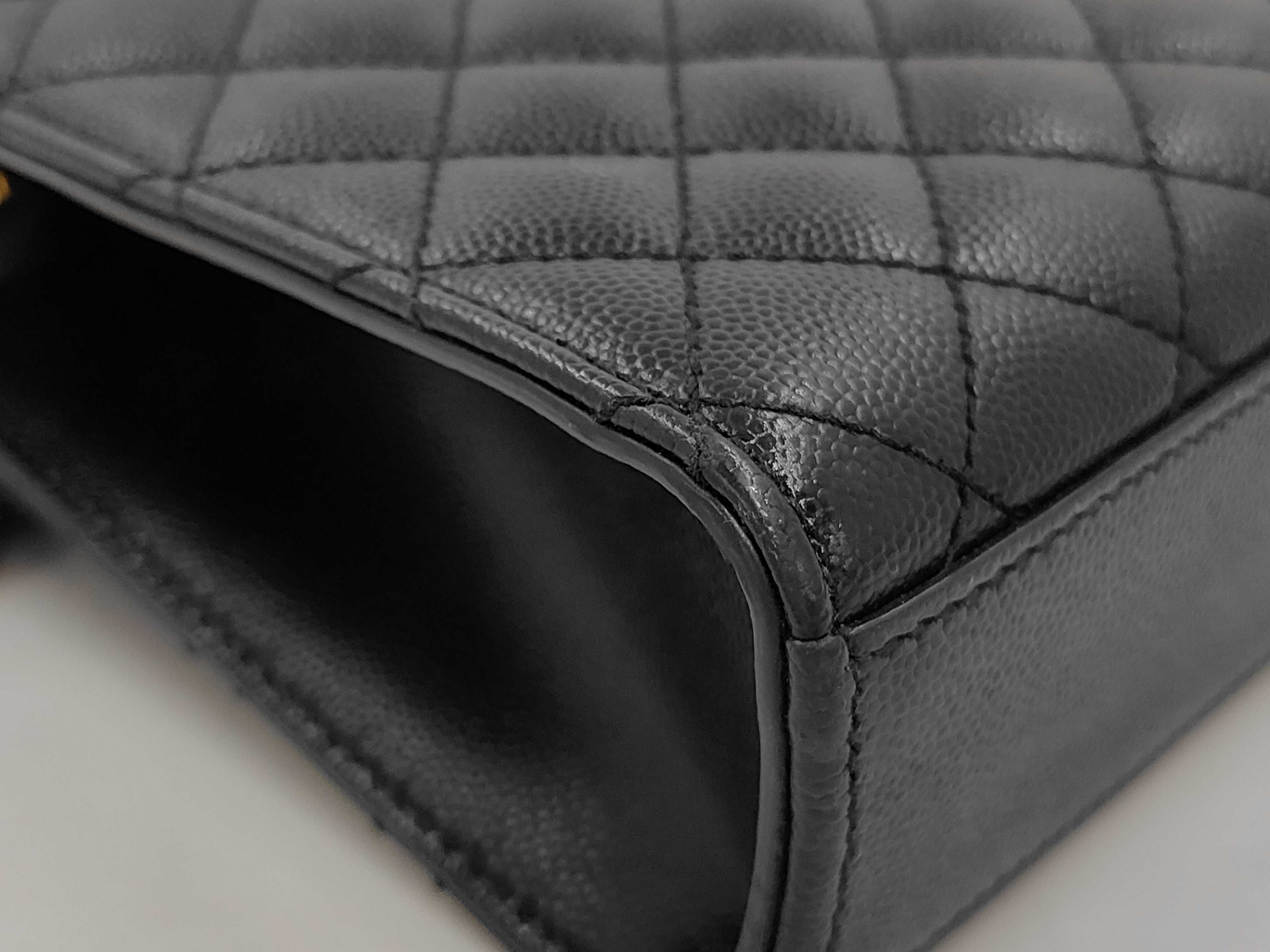 Envelope Leather Chain Shoulder Bag, Black Shoulder Bag — view 3