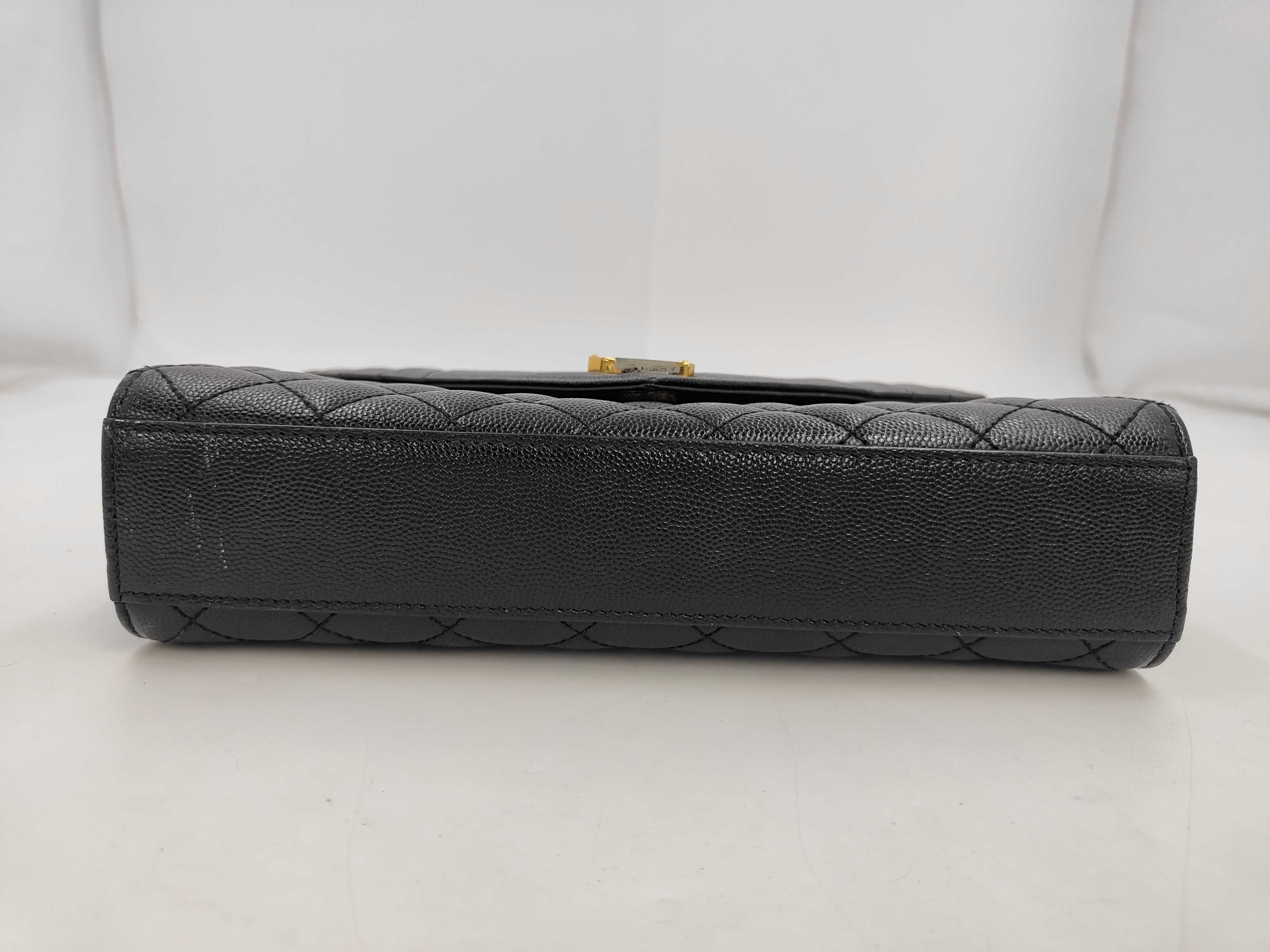 Envelope Leather Chain Shoulder Bag, Black Shoulder Bag — view 4