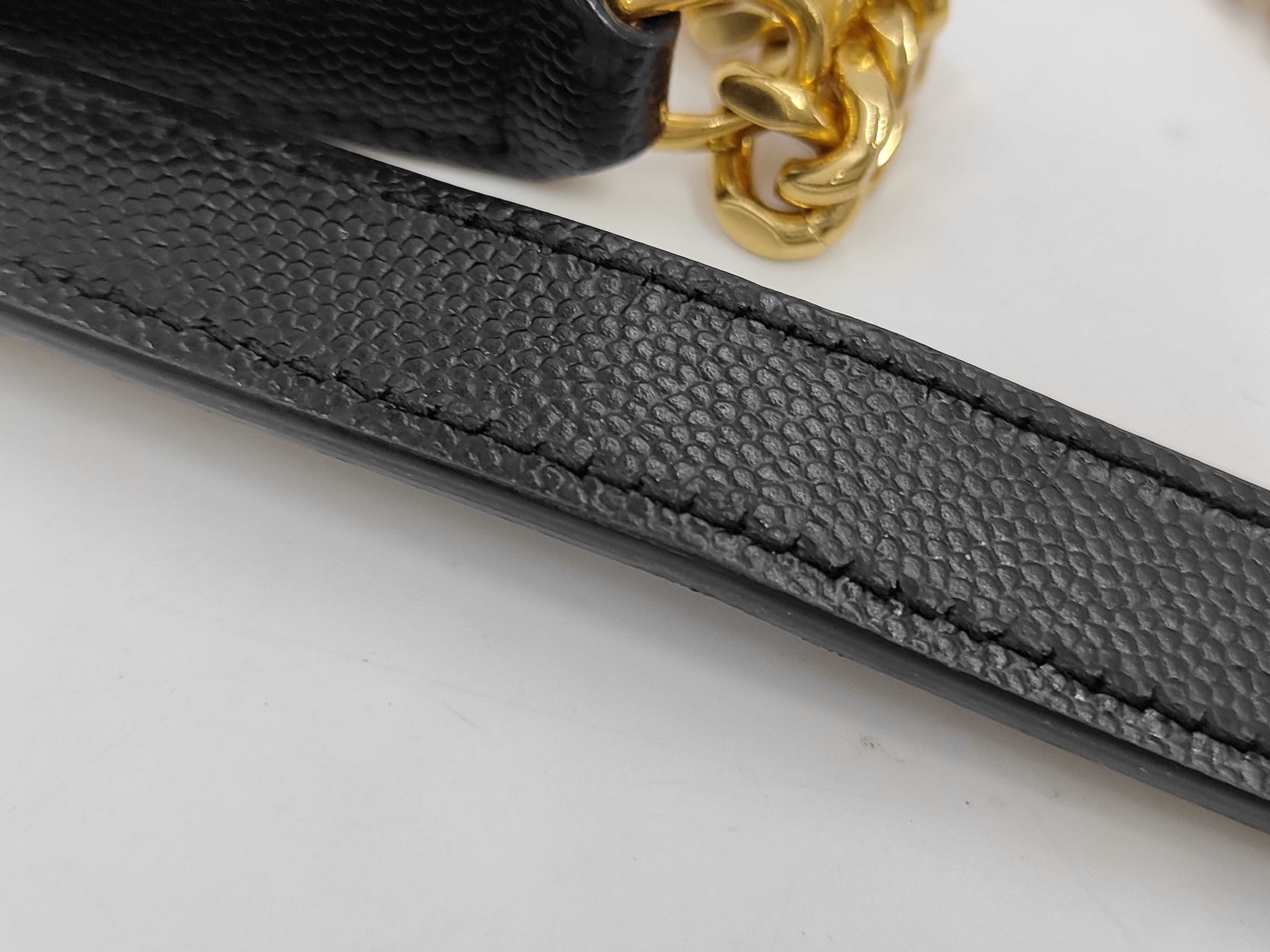 Envelope Leather Chain Shoulder Bag, Black Shoulder Bag — view 8