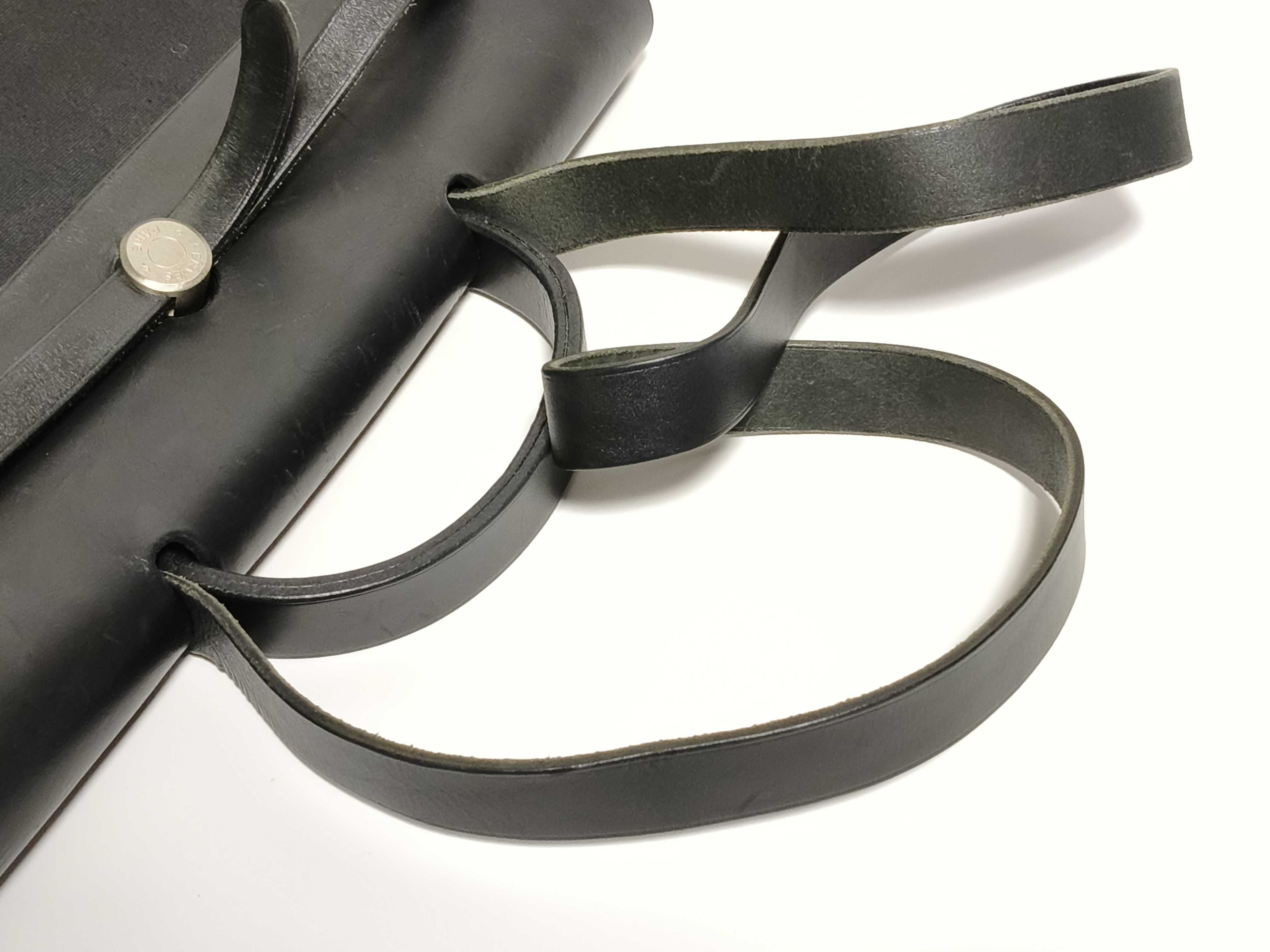 Herbag MM Toile Officier x Vache Hunter Black Silver Hardware C: 1999 Handbag — view 3