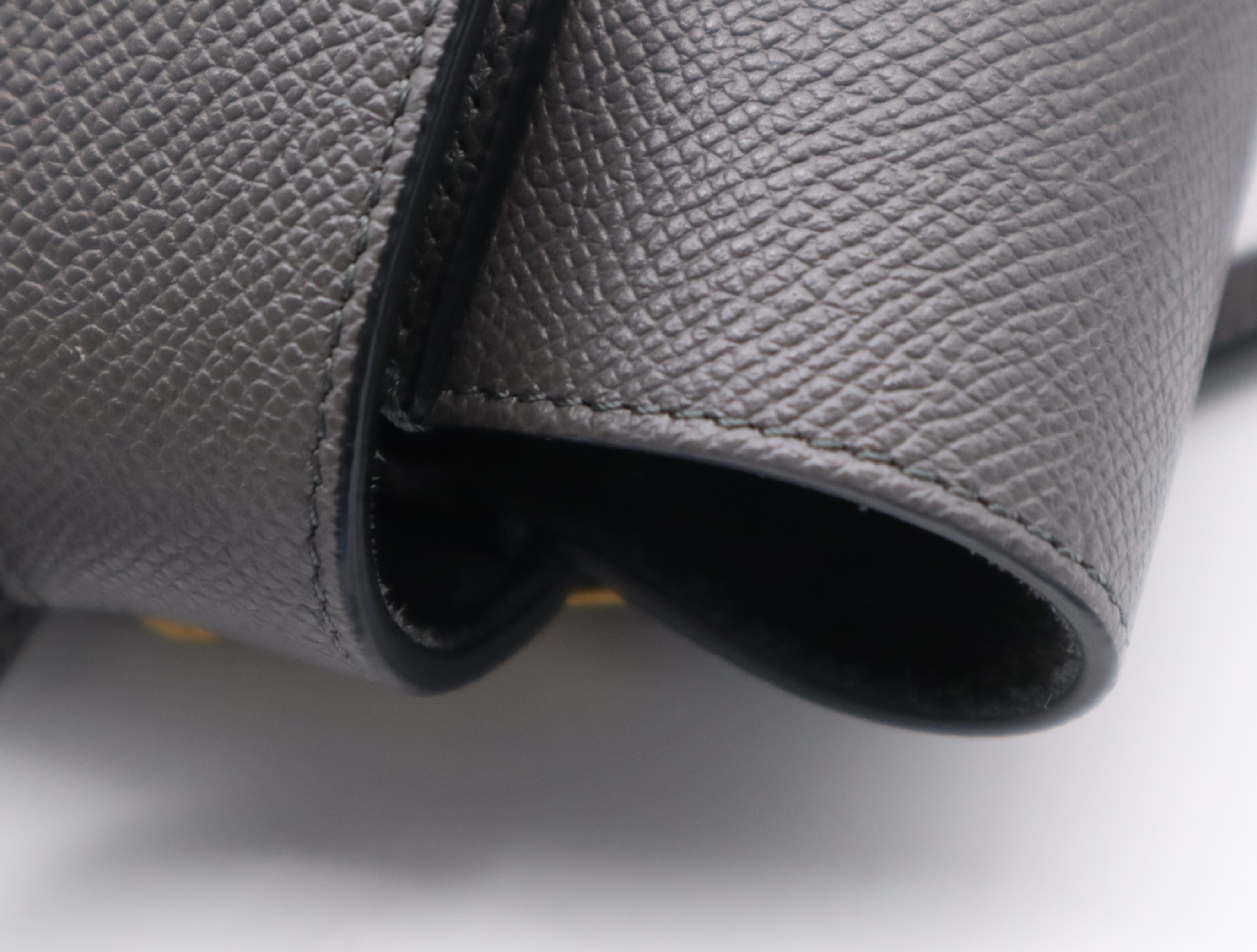 Leather Belt Bag Nano 2-Way Handbag, Gray, with Shoulder Strap and Dust Bag, Shoulder Bag — view 11