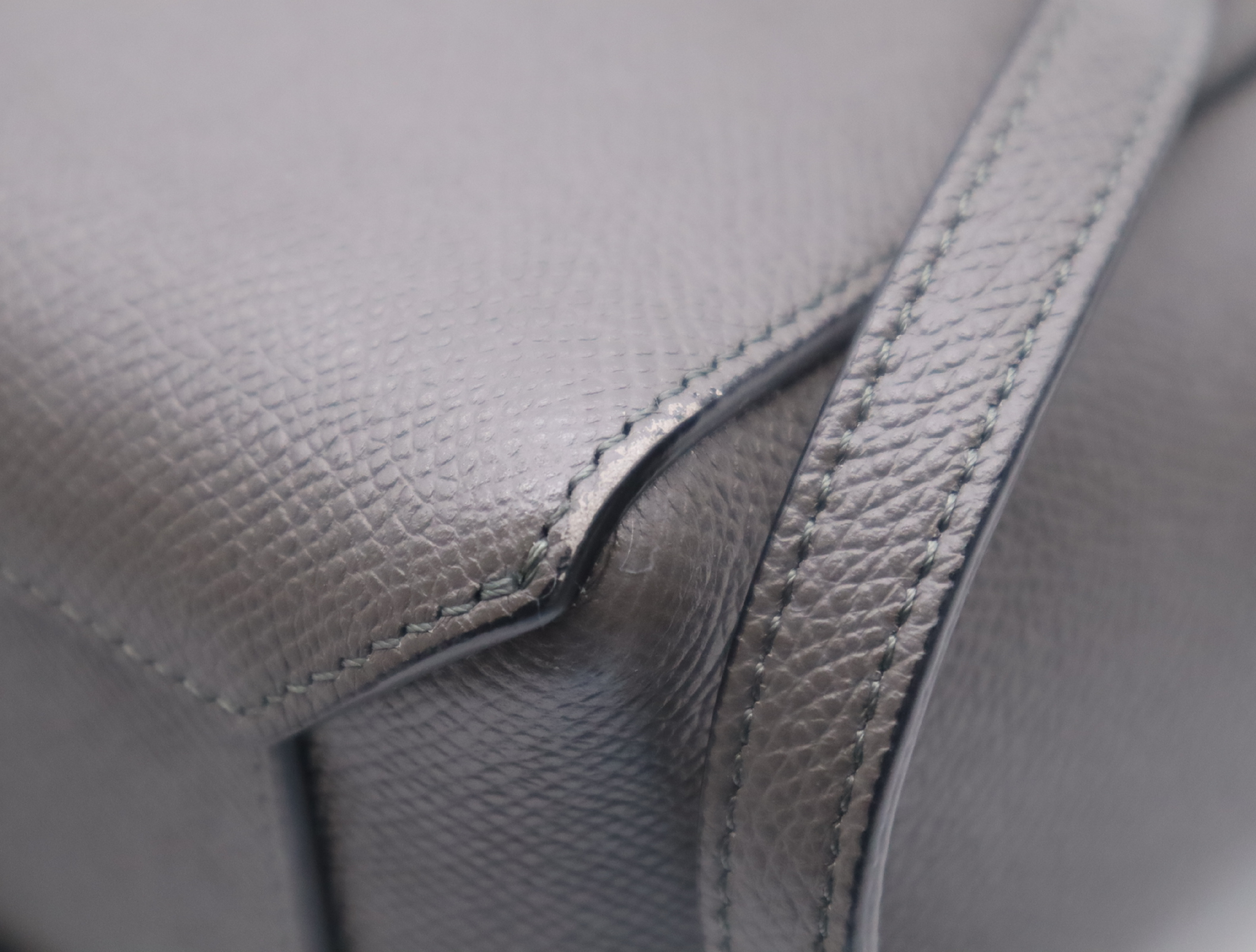 Leather Belt Bag Nano 2-Way Handbag, Gray, with Shoulder Strap and Dust Bag, Shoulder Bag — view 7