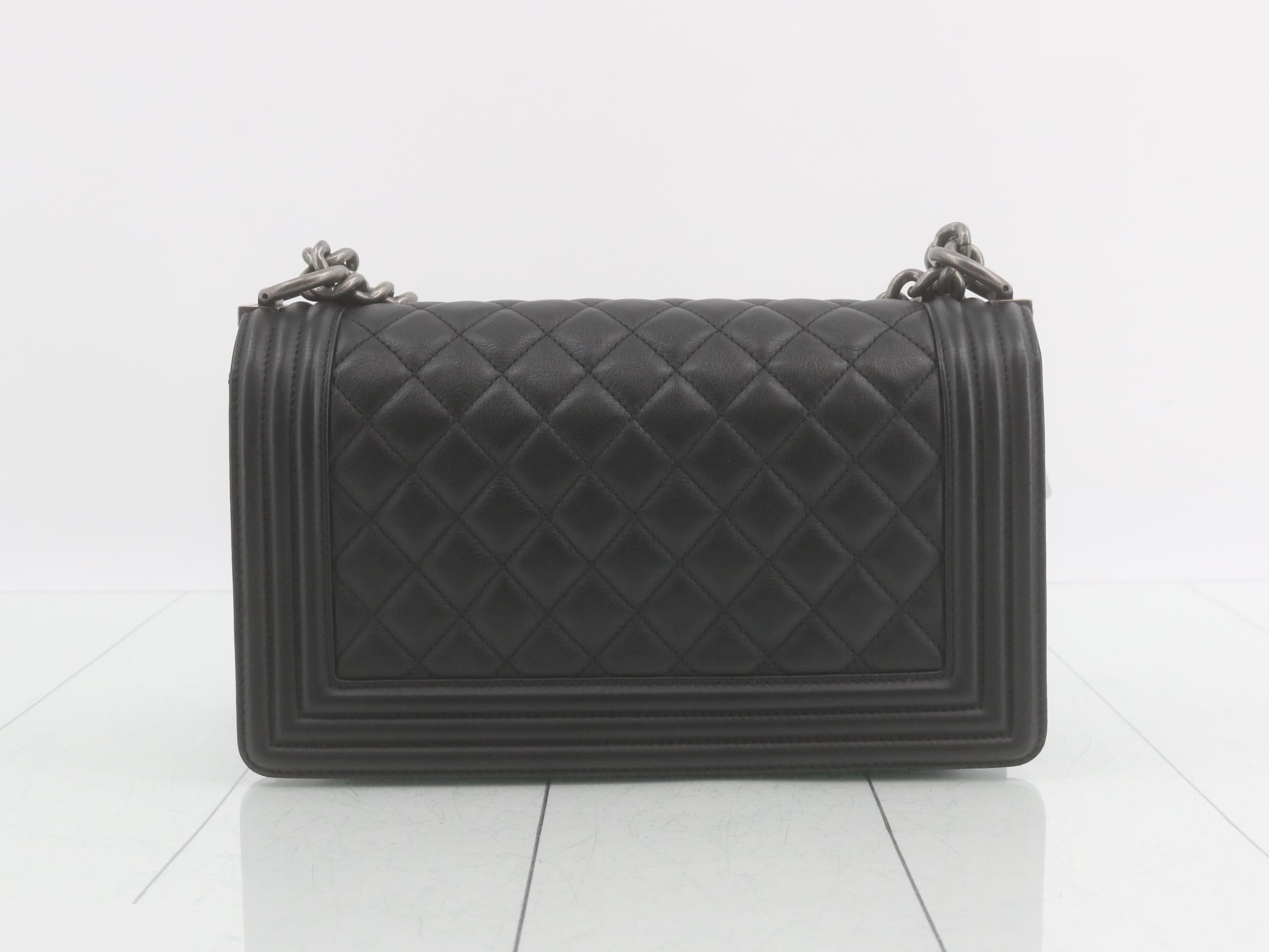 Boy Chanel Leather Chain Shoulder Bag — view 2