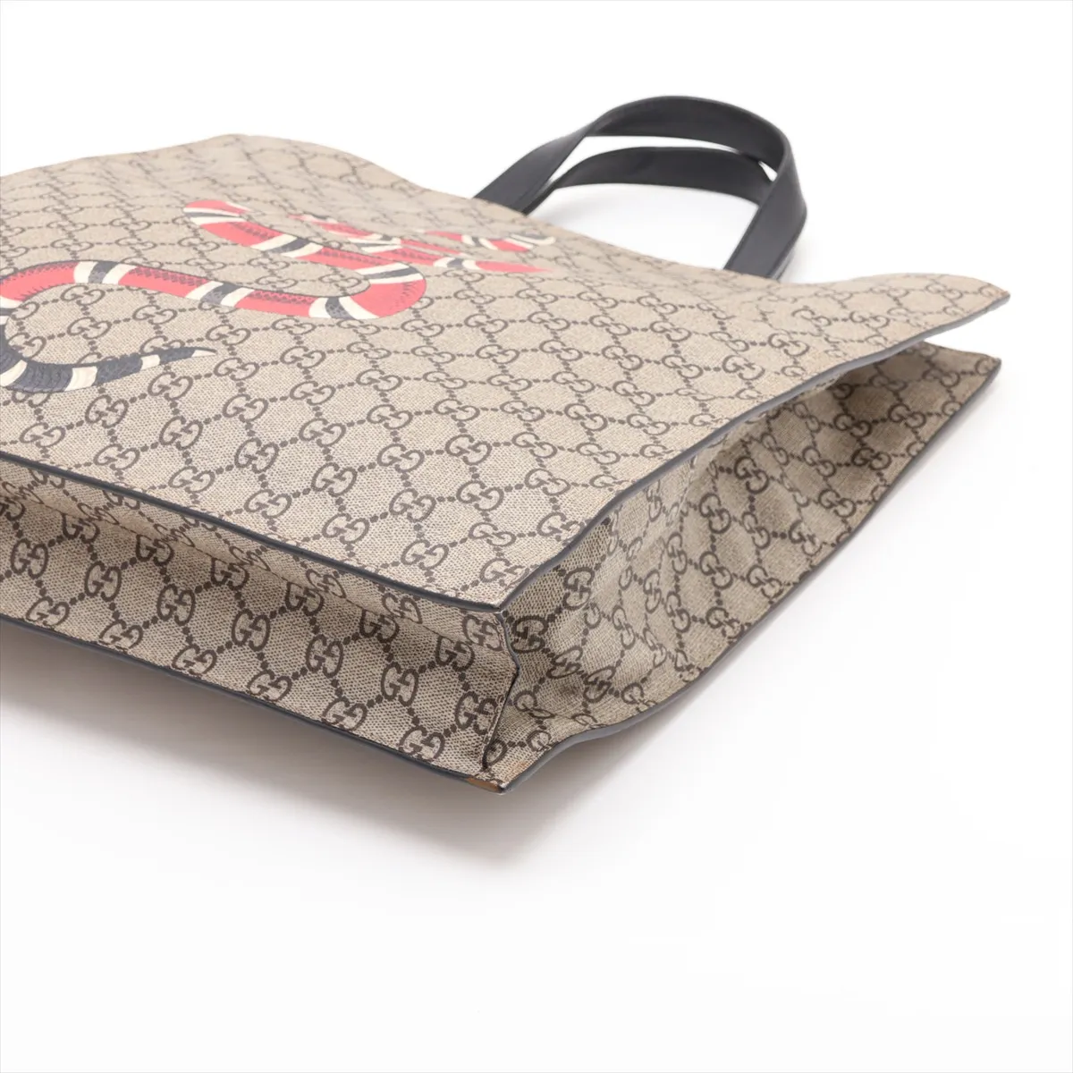 GG Supreme PVC x Leather 2-Way Tote Bag, Beige x Black, 450950 — view 3