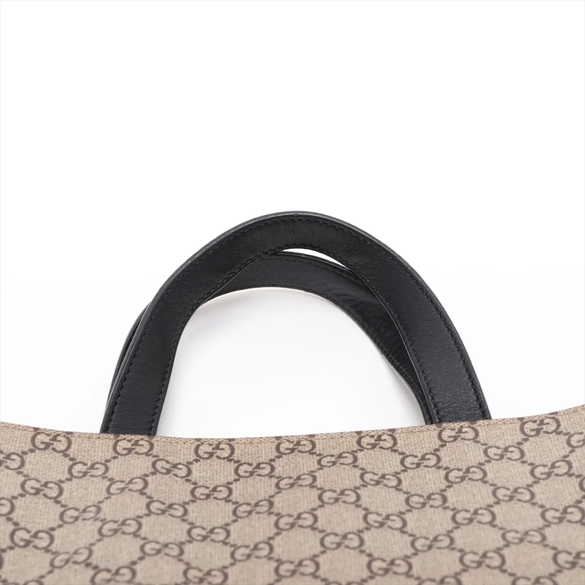 GG Supreme PVC x Leather 2-Way Tote Bag, Beige x Black, 450950 — view 6