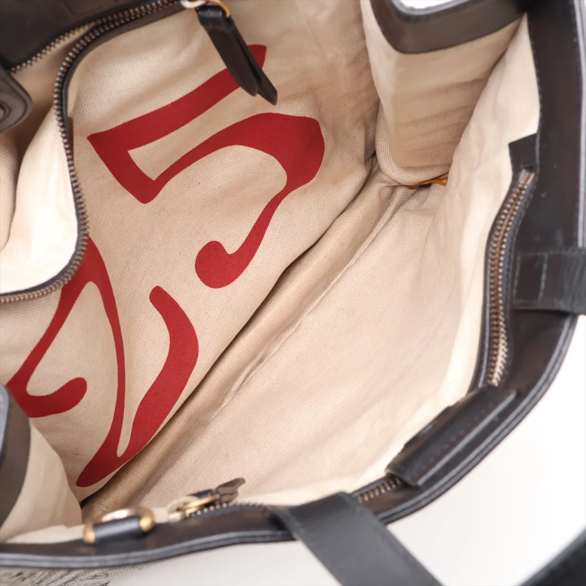 GG Supreme PVC x Leather 2-Way Tote Bag, Beige x Black, 450950 — view 8