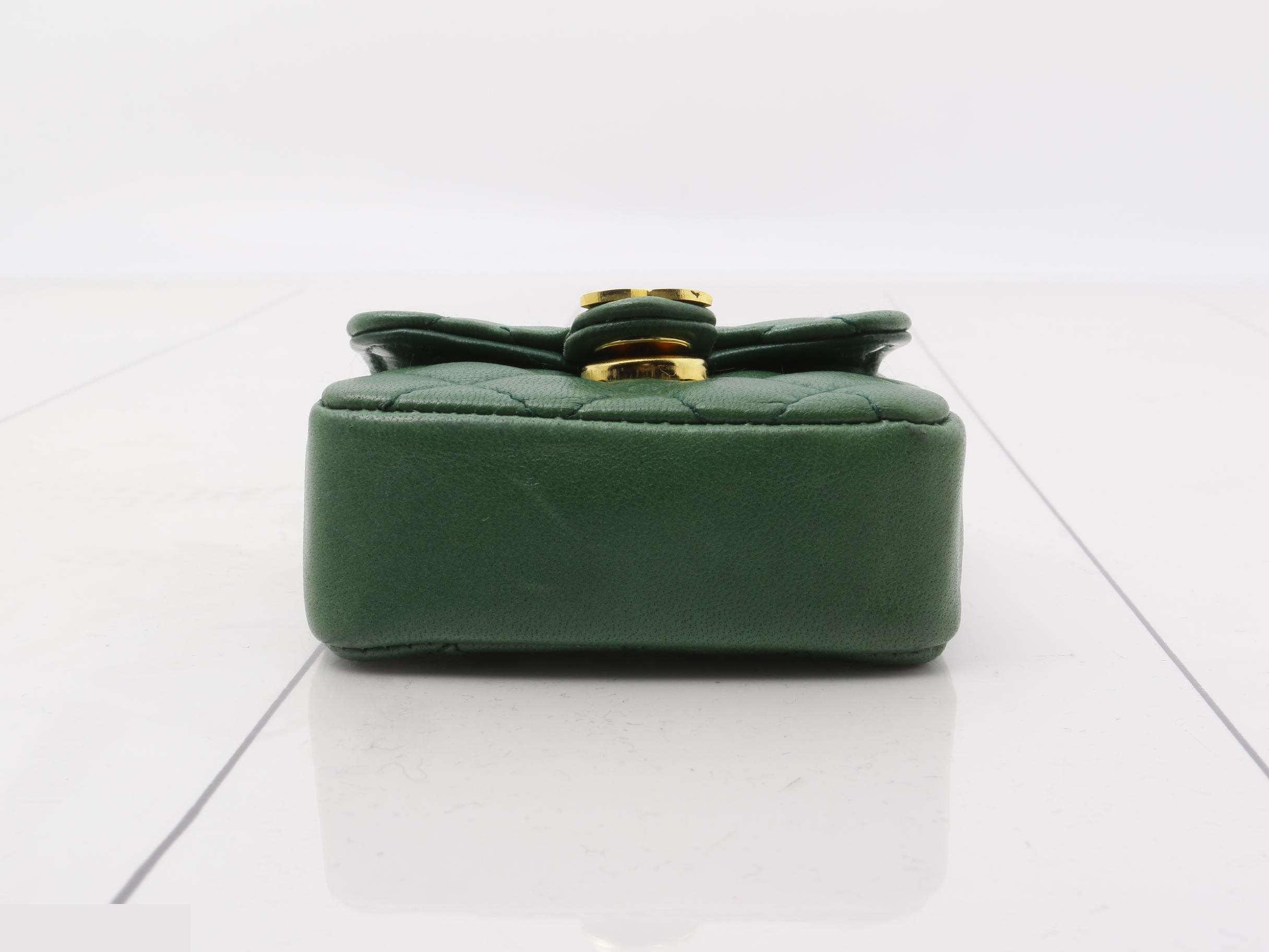 Matelassé Pouch, Green, GP Lambskin — view 3