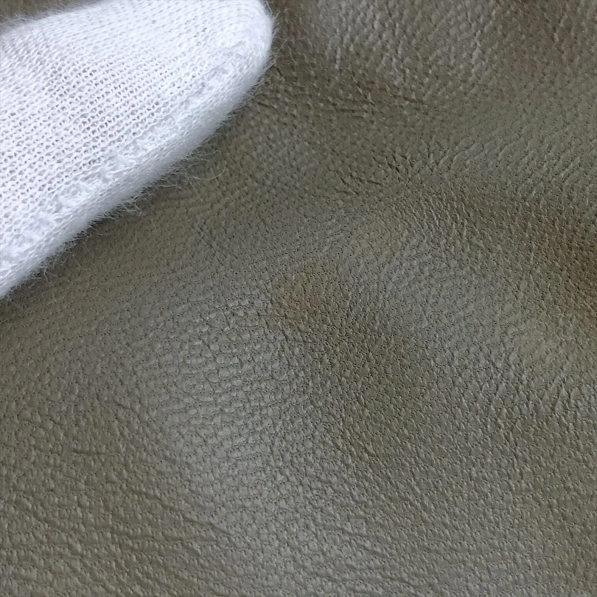 Horizontal Cabas Leather Tote Bag, Khaki — view 11
