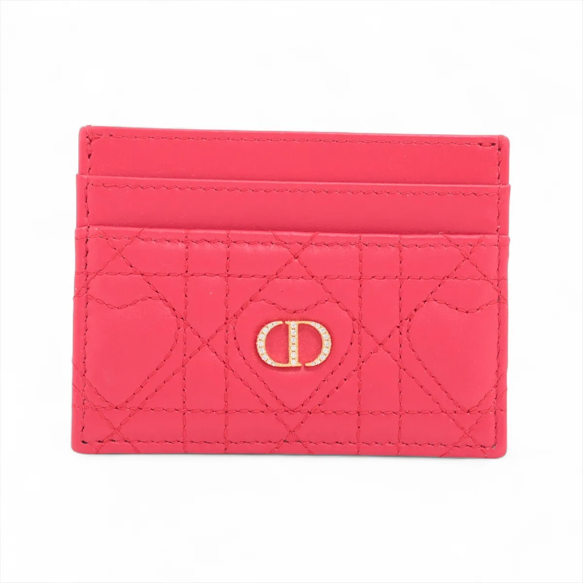 Jolie Cannage Leather Card Case Pink