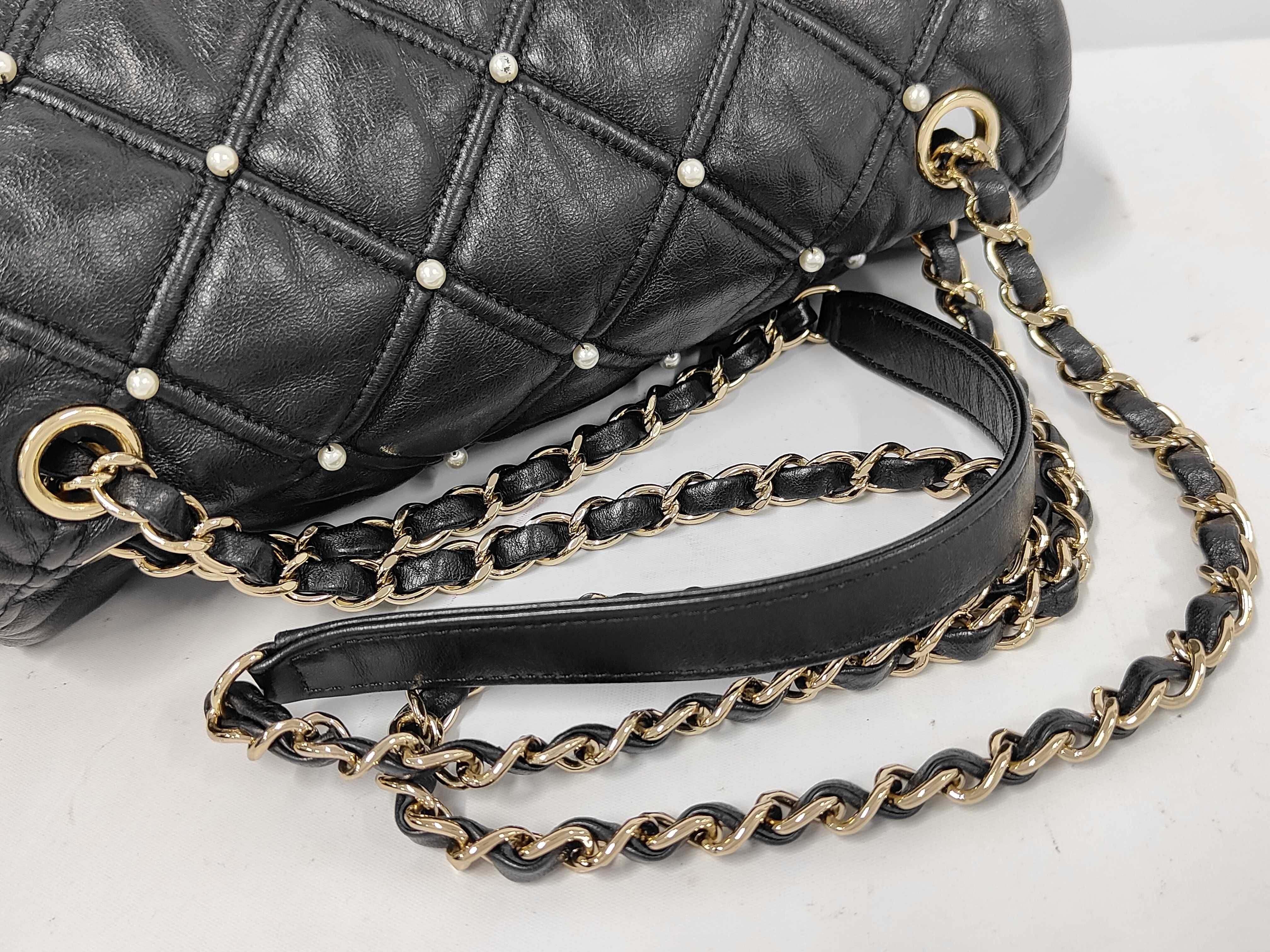 Matelassé Lambskin Pearl Shoulder Bag — view 3