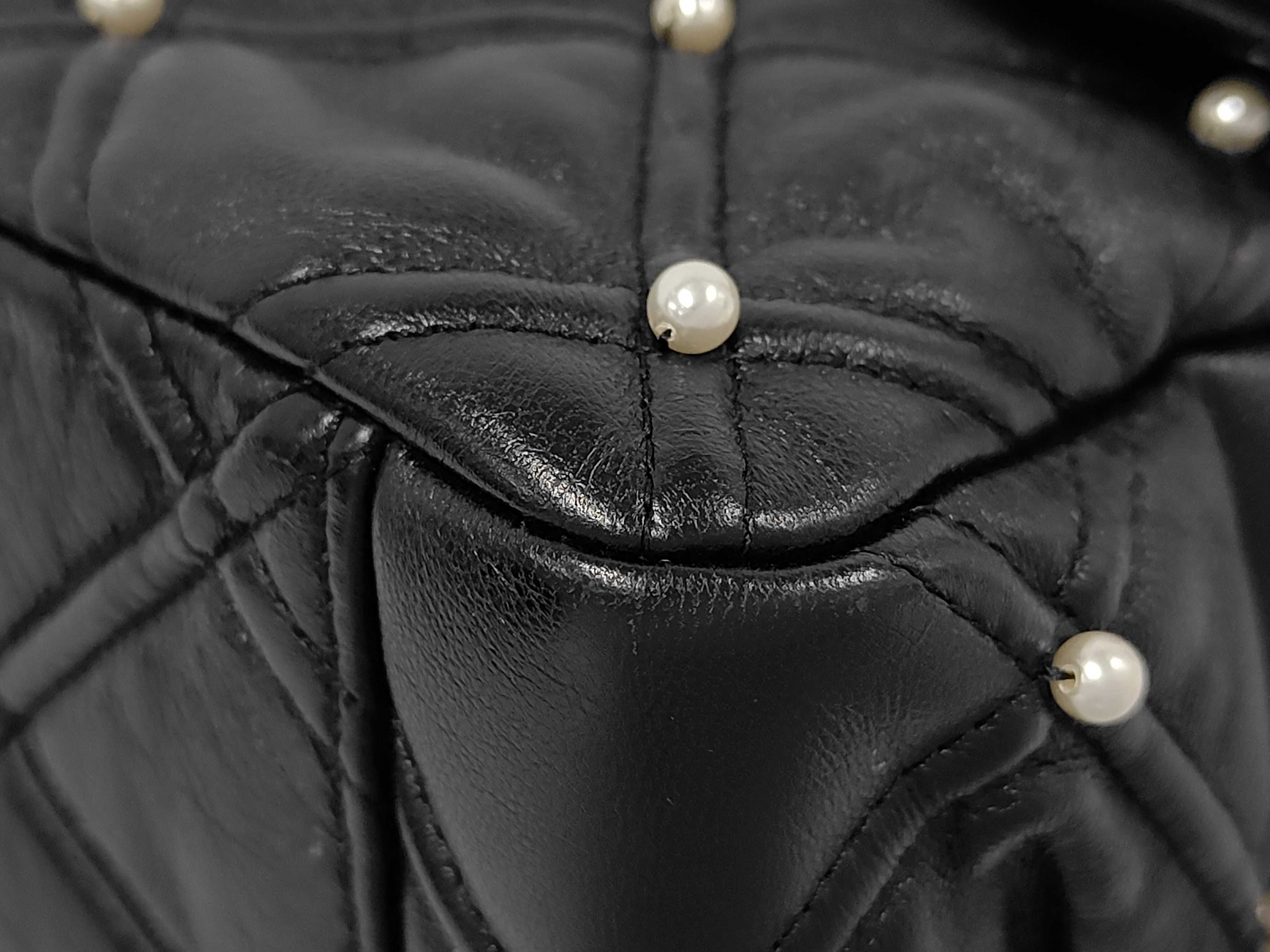 Matelassé Lambskin Pearl Shoulder Bag — view 6