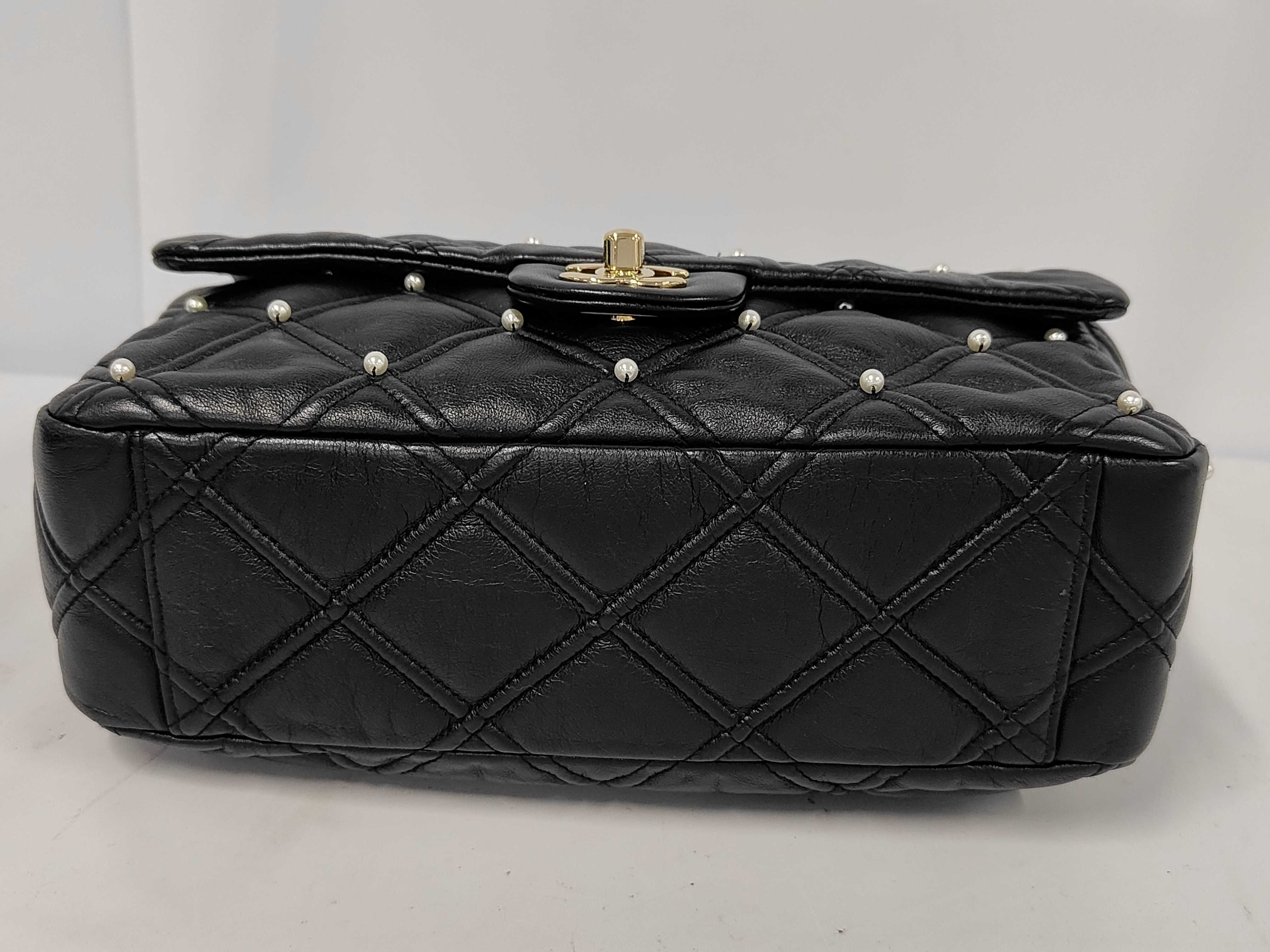 Matelassé Lambskin Pearl Shoulder Bag — view 7
