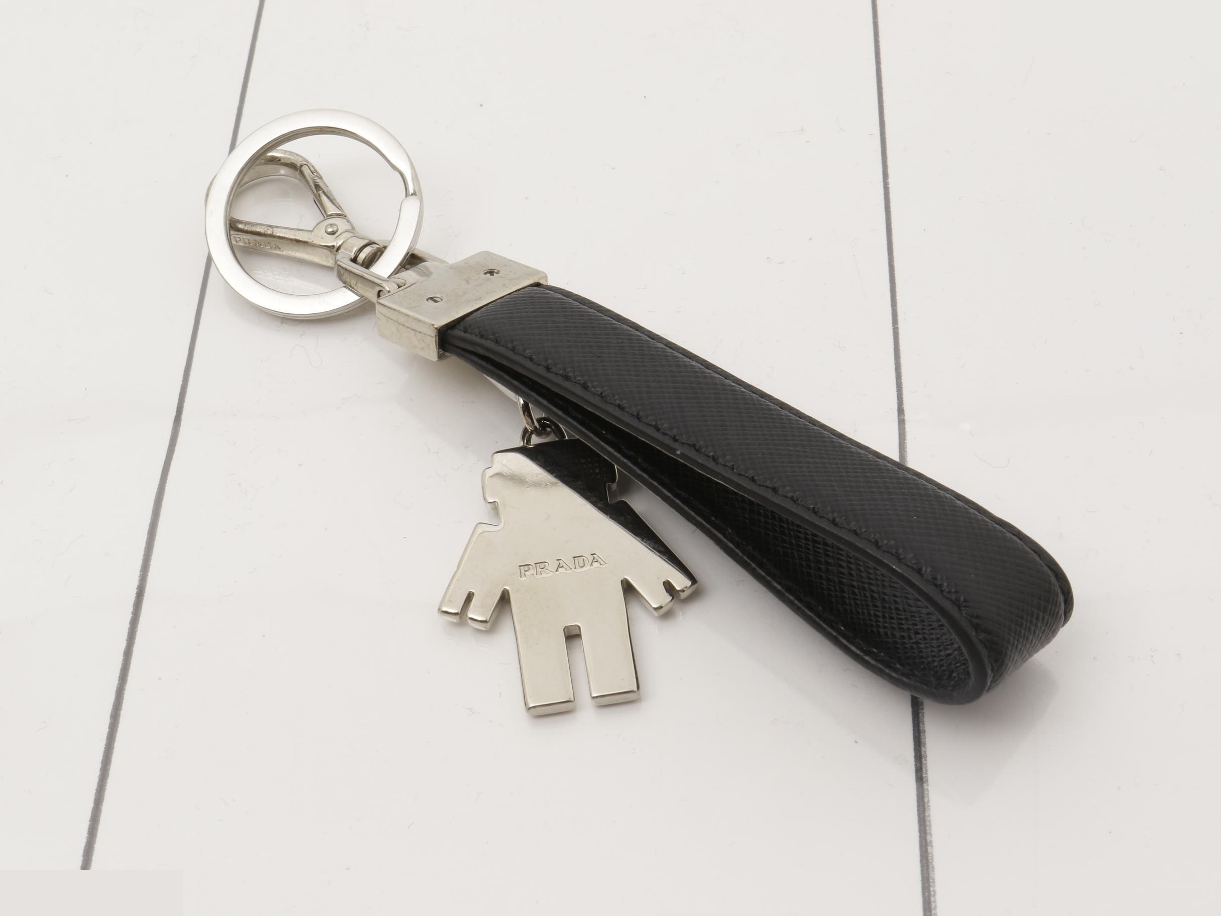 Saffiano Robot Charm Keychain — view 2