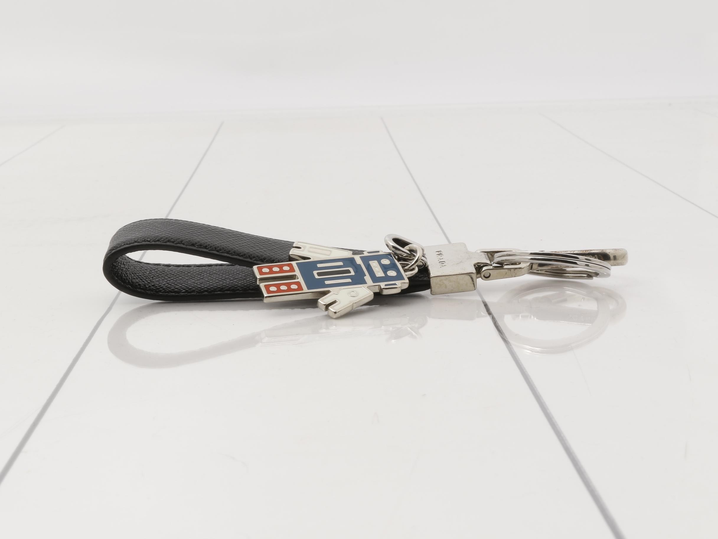 Saffiano Robot Charm Keychain — view 3