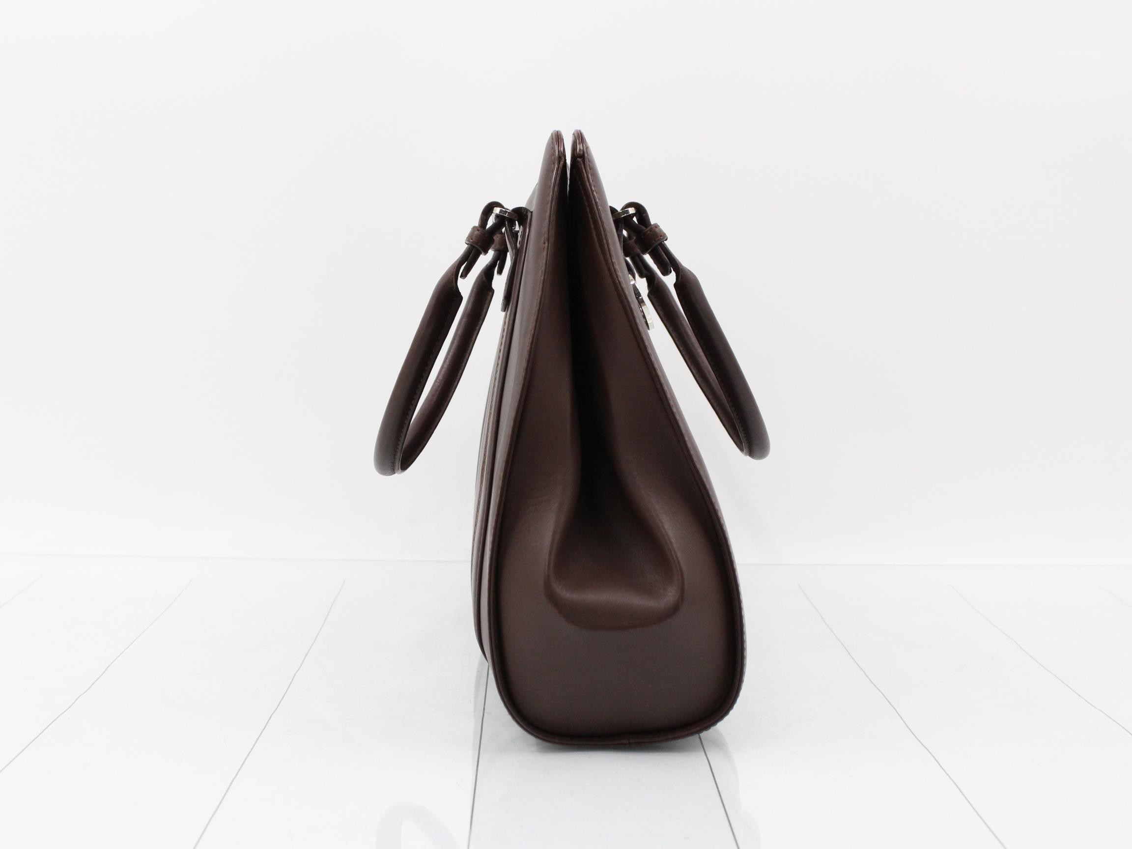 handbag anagram logo leather brown — view 4