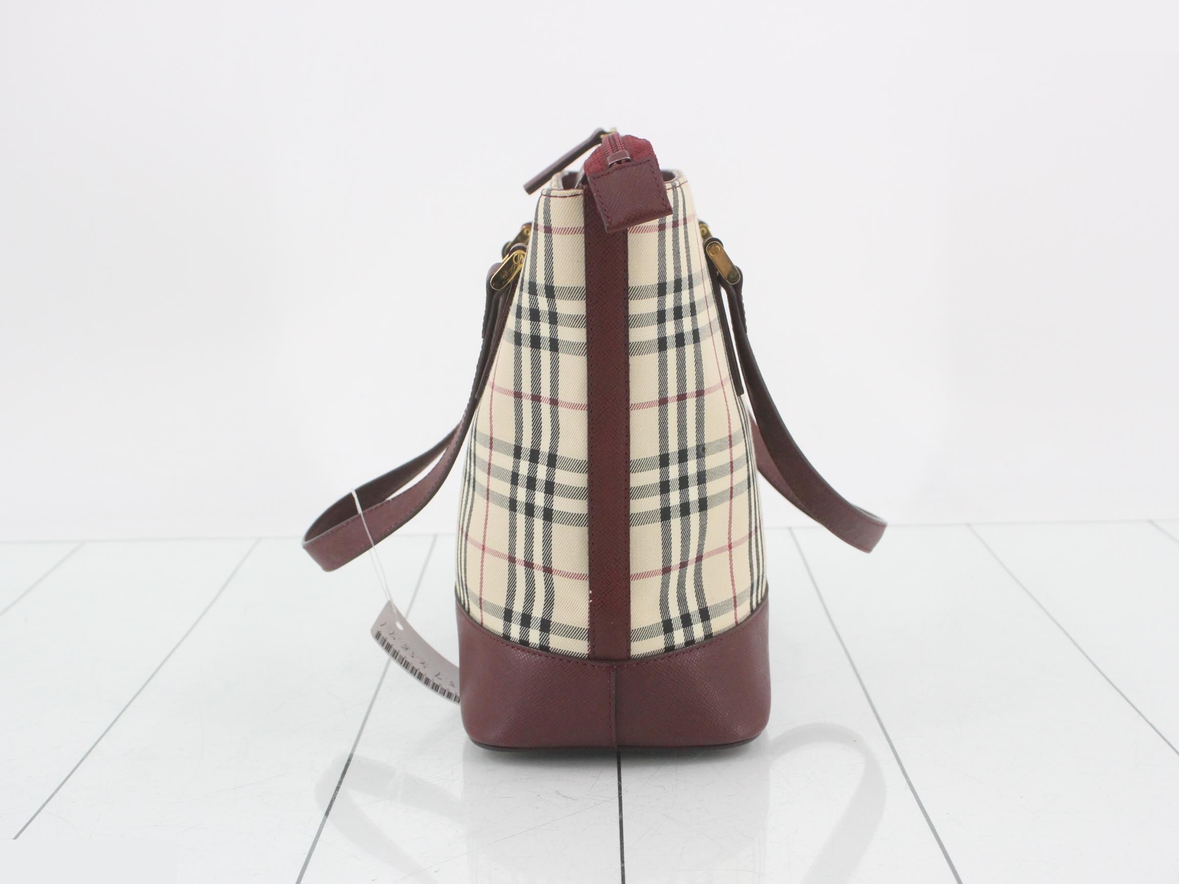 Nova Check handbag, Bordeaux — view 3