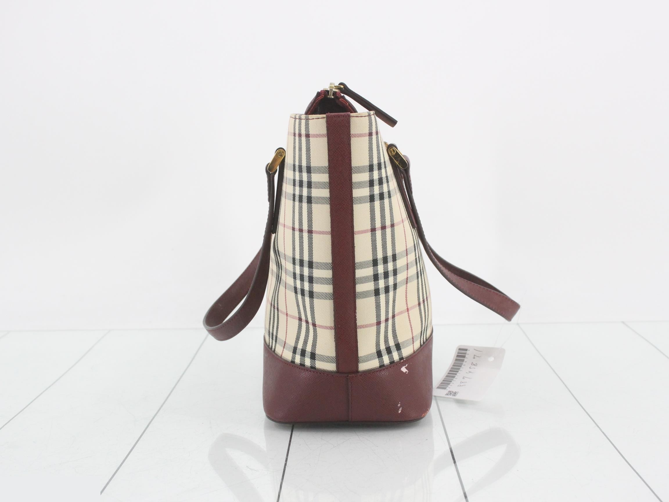 Nova Check handbag, Bordeaux — view 4