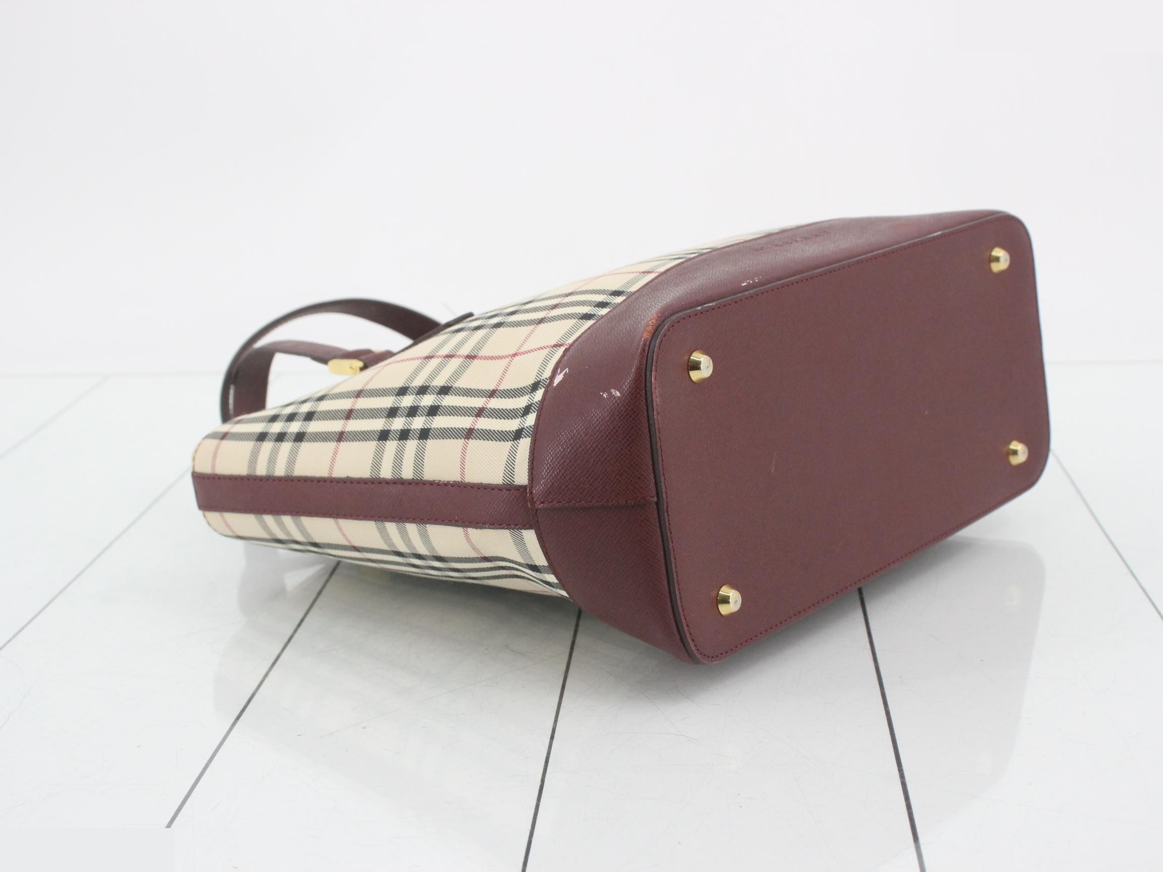 Nova Check handbag, Bordeaux — view 5