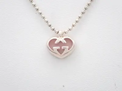 Ag925 heart necklace, 8.4g, chain approximately 40cm