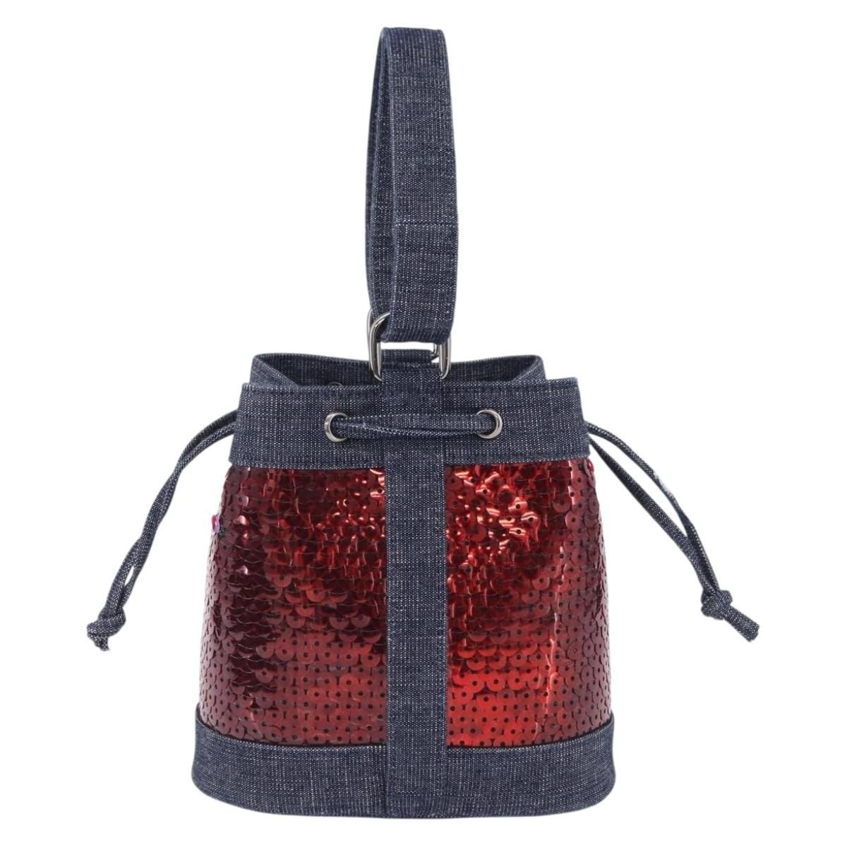 Red Sequin and Denim Mini Bucket — view 2