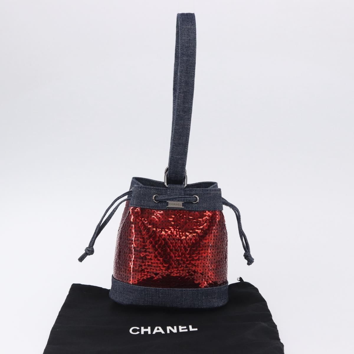 Red Sequin and Denim Mini Bucket — view 12