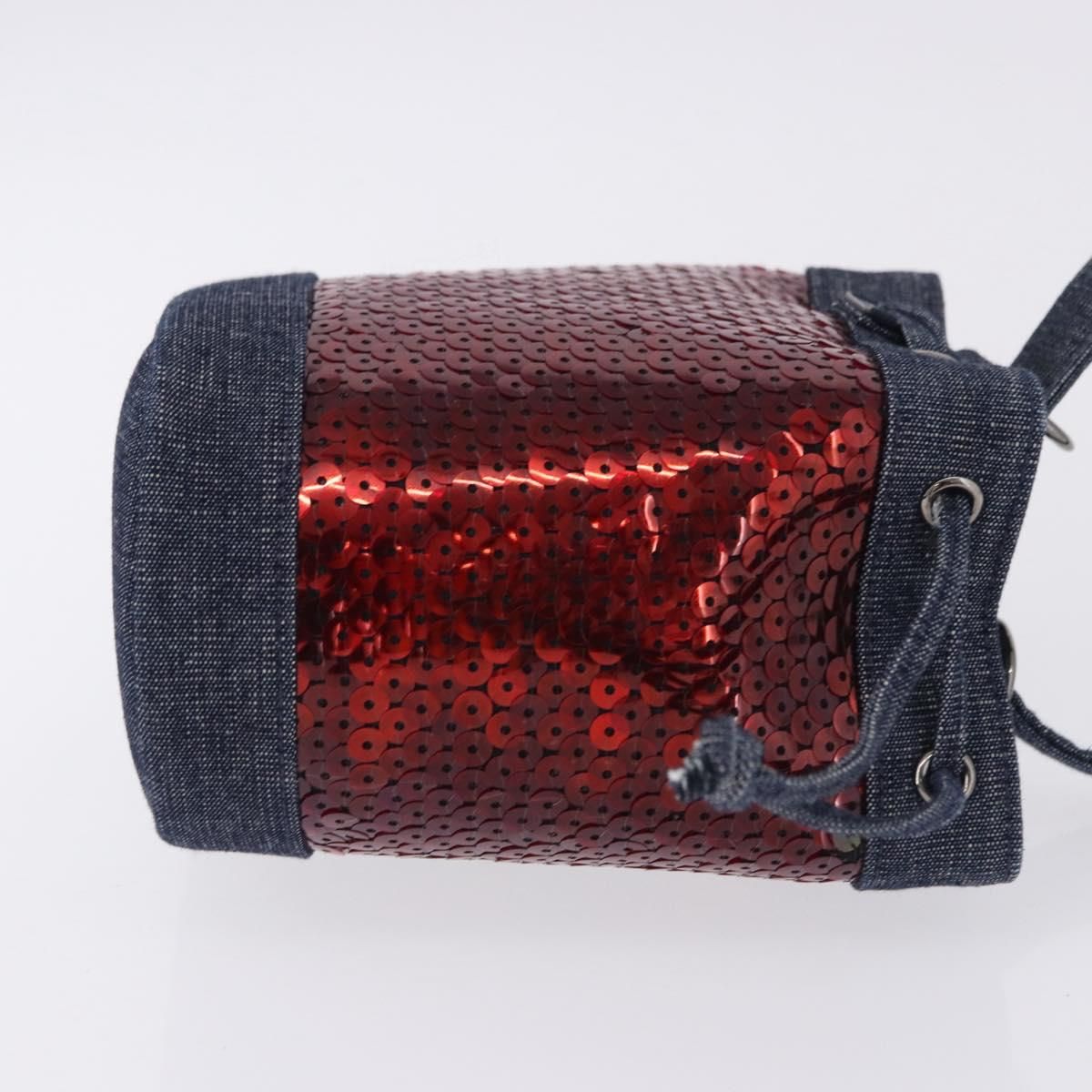 Red Sequin and Denim Mini Bucket — view 3