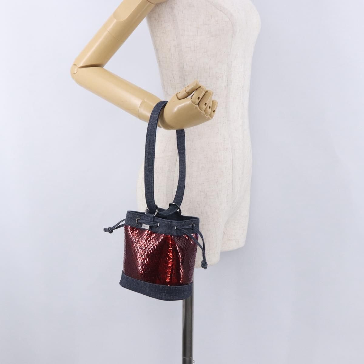 Red Sequin and Denim Mini Bucket — view 24