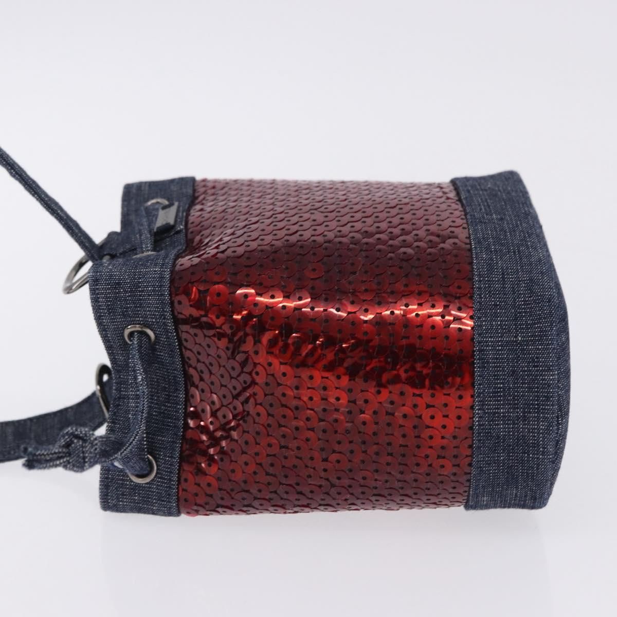 Red Sequin and Denim Mini Bucket — view 4