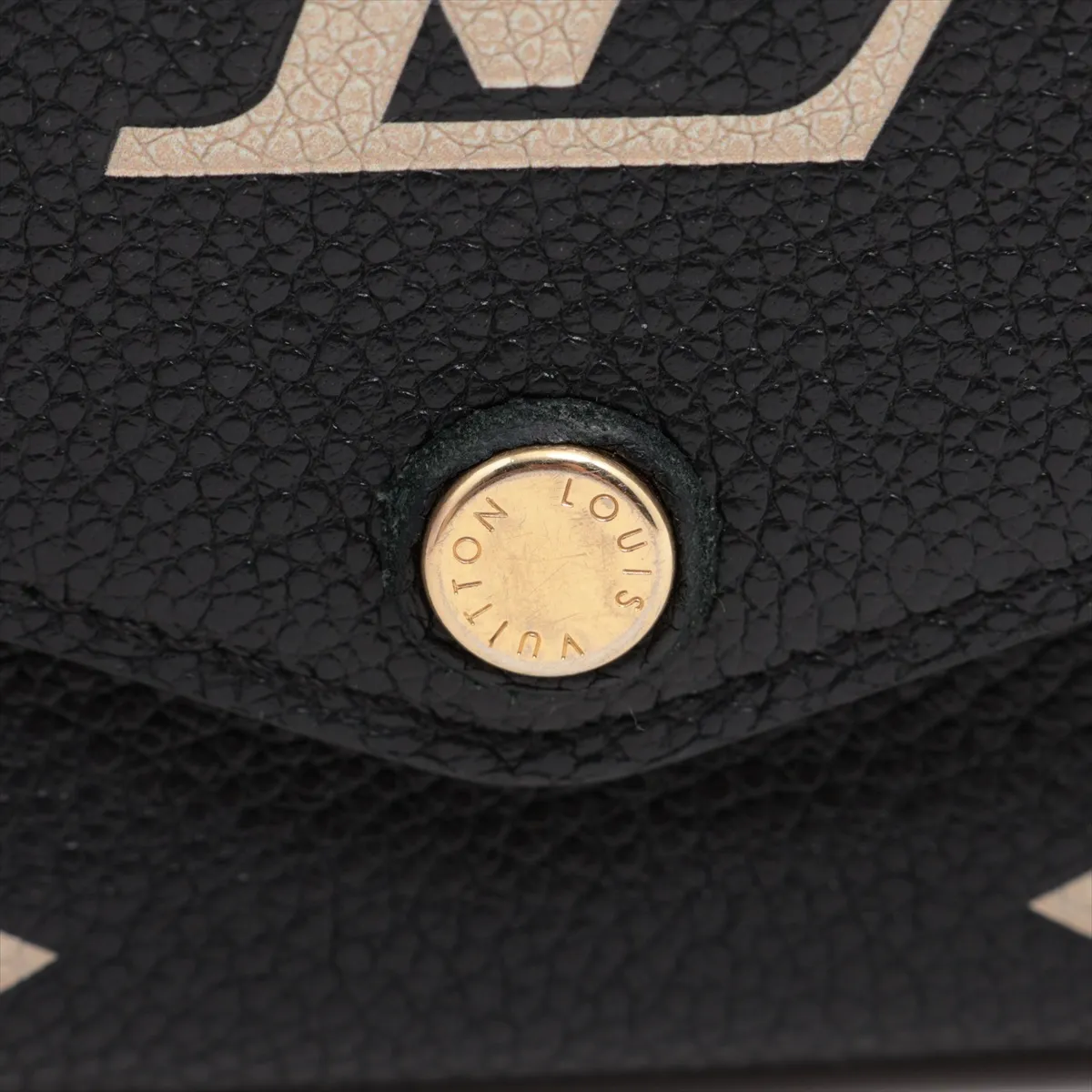 Bicolor Monogram Empreinte Portefeuille Sarah M80496 Noir x Cream Long Wallet with Initials; RFID detected. — view 12