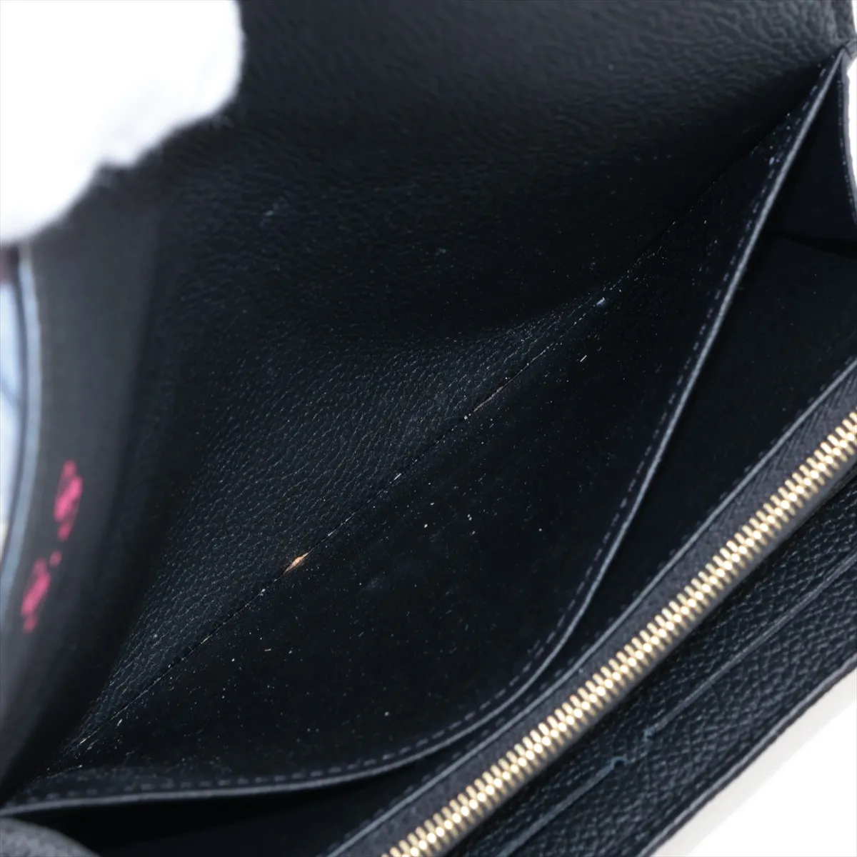 Bicolor Monogram Empreinte Portefeuille Sarah M80496 Noir x Cream Long Wallet with Initials; RFID detected. — view 5