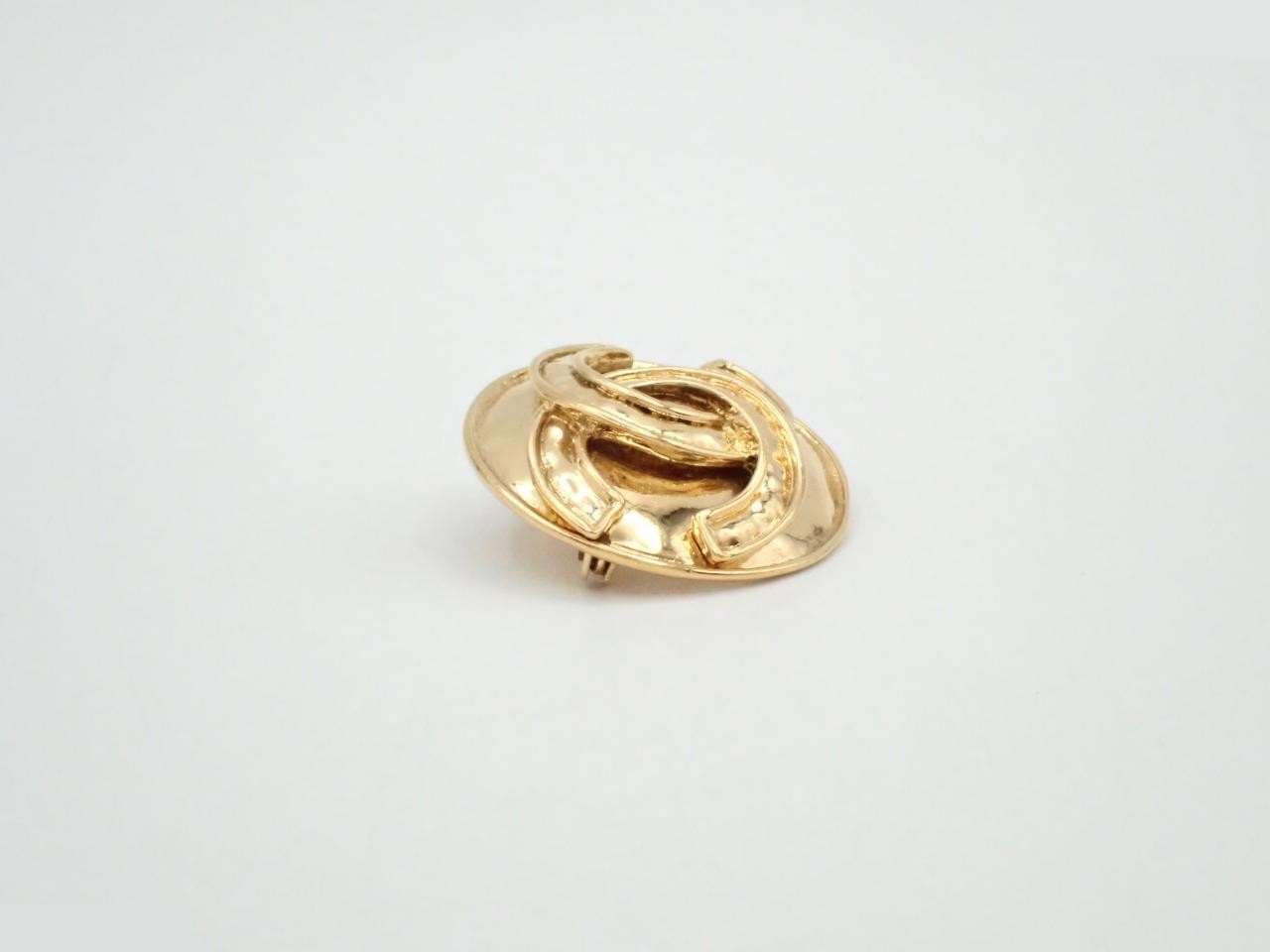 Vintage Classic (Precious Metal) Brooch - Chanel Coco Mark Brooch — view 3
