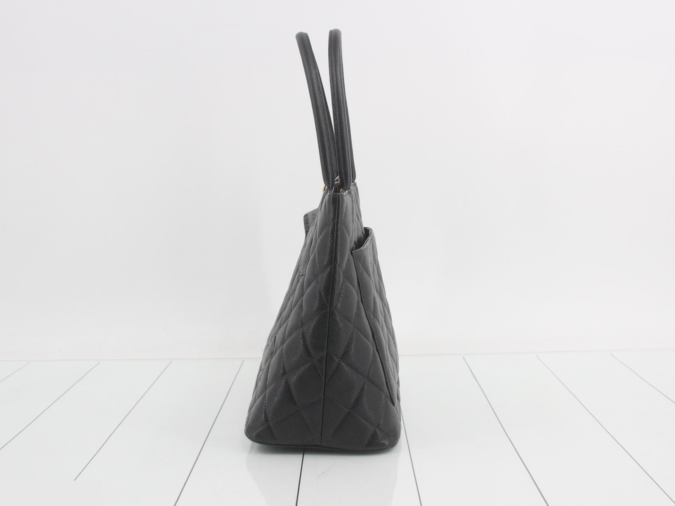 Reissue Tote Bag, Black, GP, Caviar Leather — view 3