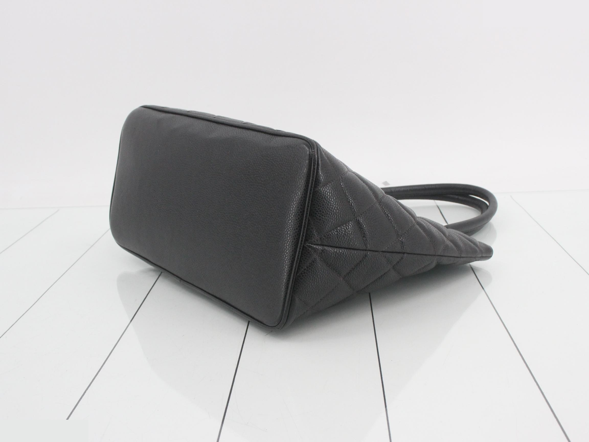 Reissue Tote Bag, Black, GP, Caviar Leather — view 6