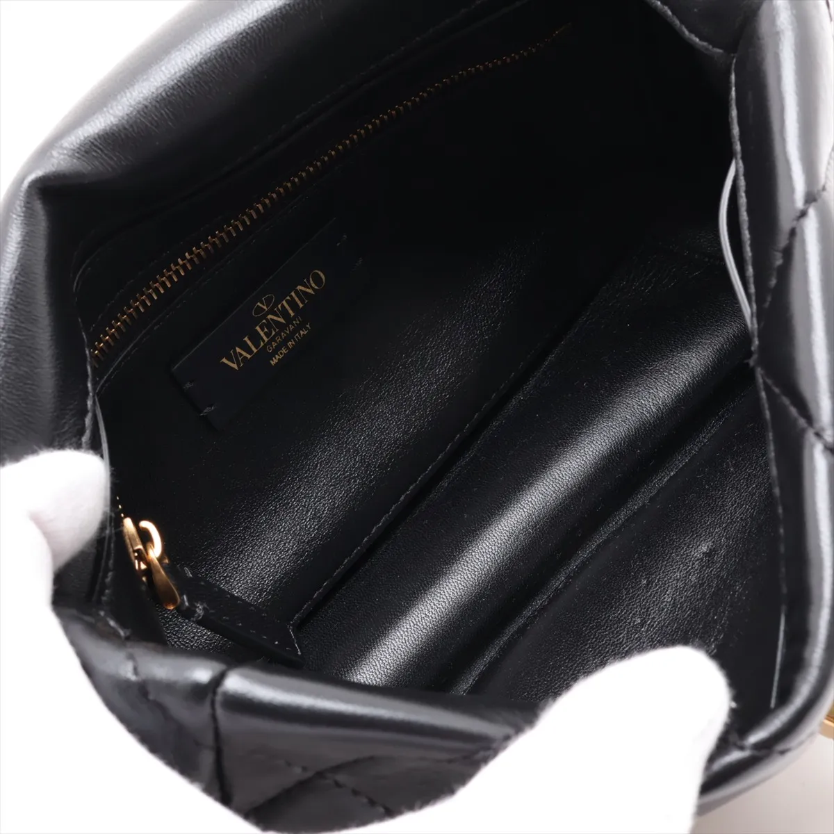 Roman Studded Leather 2-Way Shoulder Bag, Black — view 6