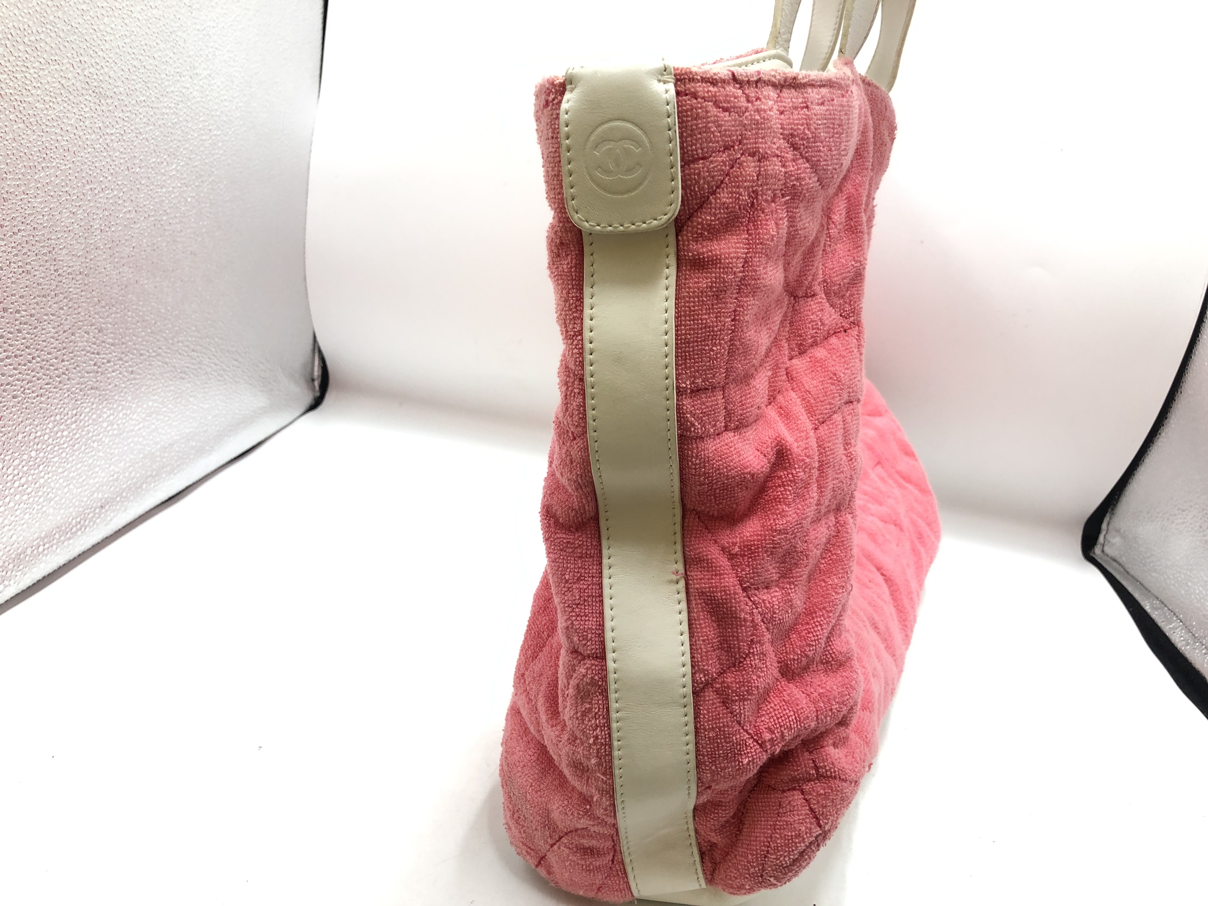 Camellia Terry Cloth Pink Tote Bag — view 3