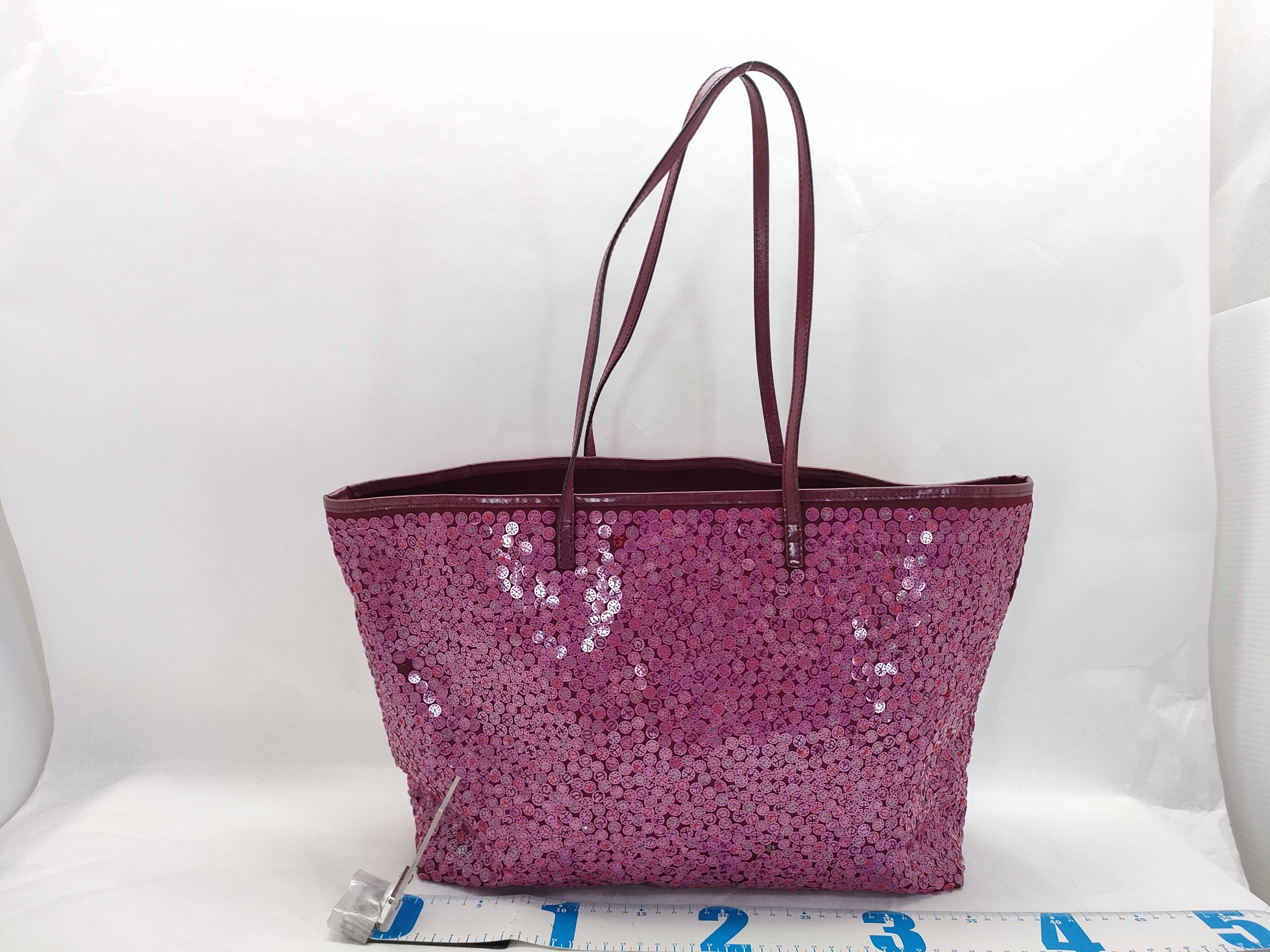 sequined tote bag/shoulder bag, pink tones. — view 2