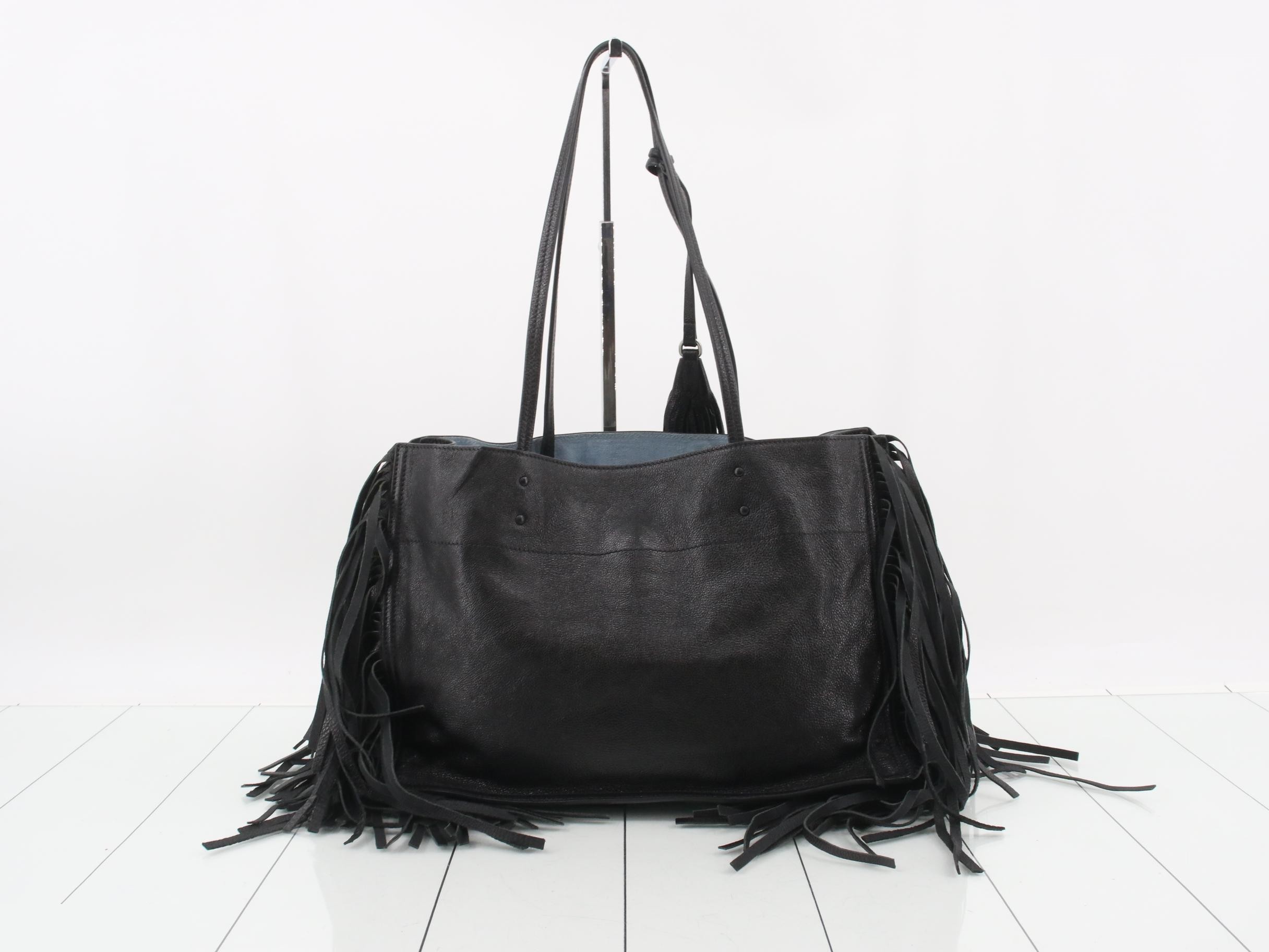Leather fringe tote bag — view 2