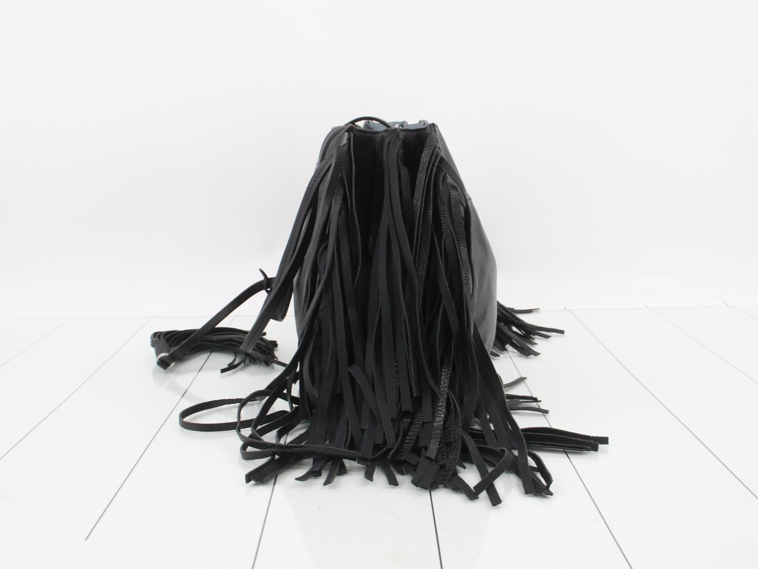 Leather fringe tote bag — view 3
