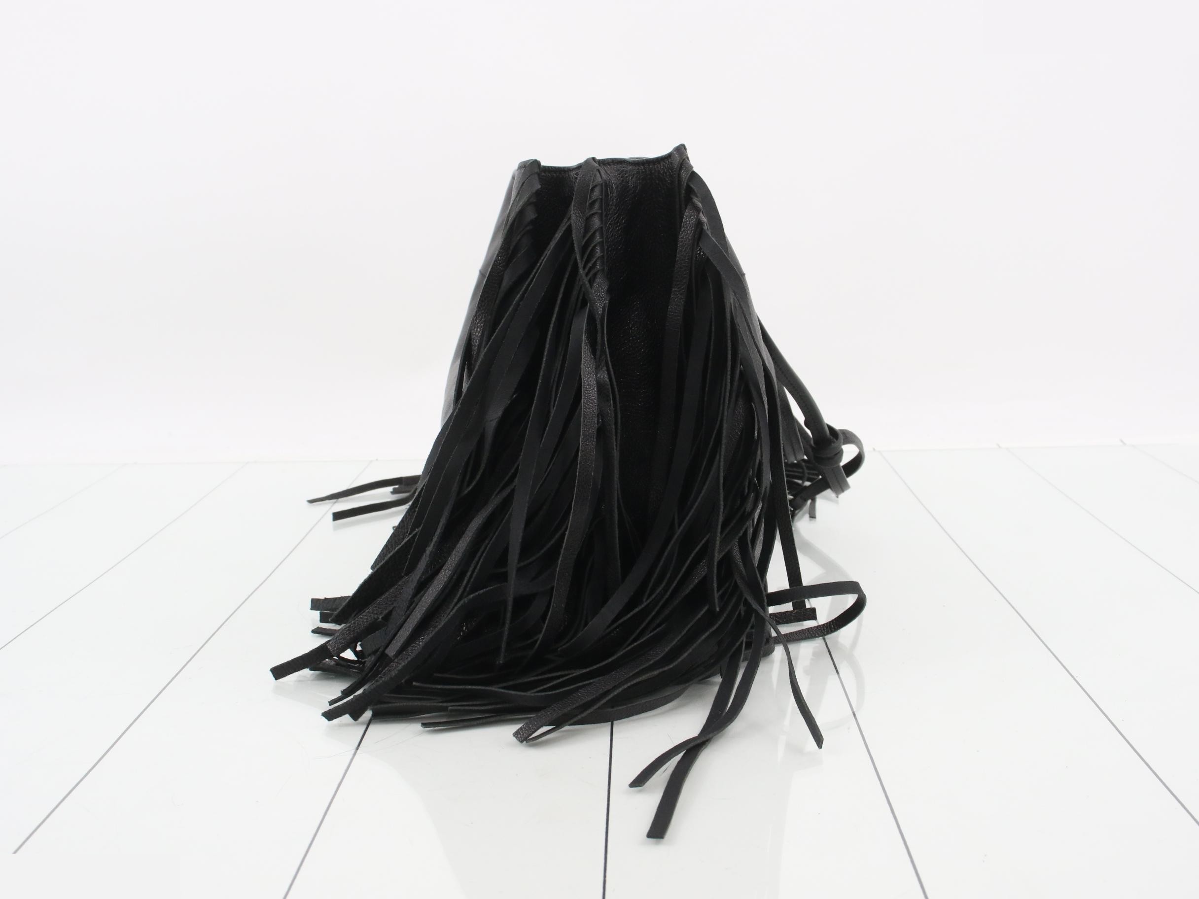 Leather fringe tote bag — view 4