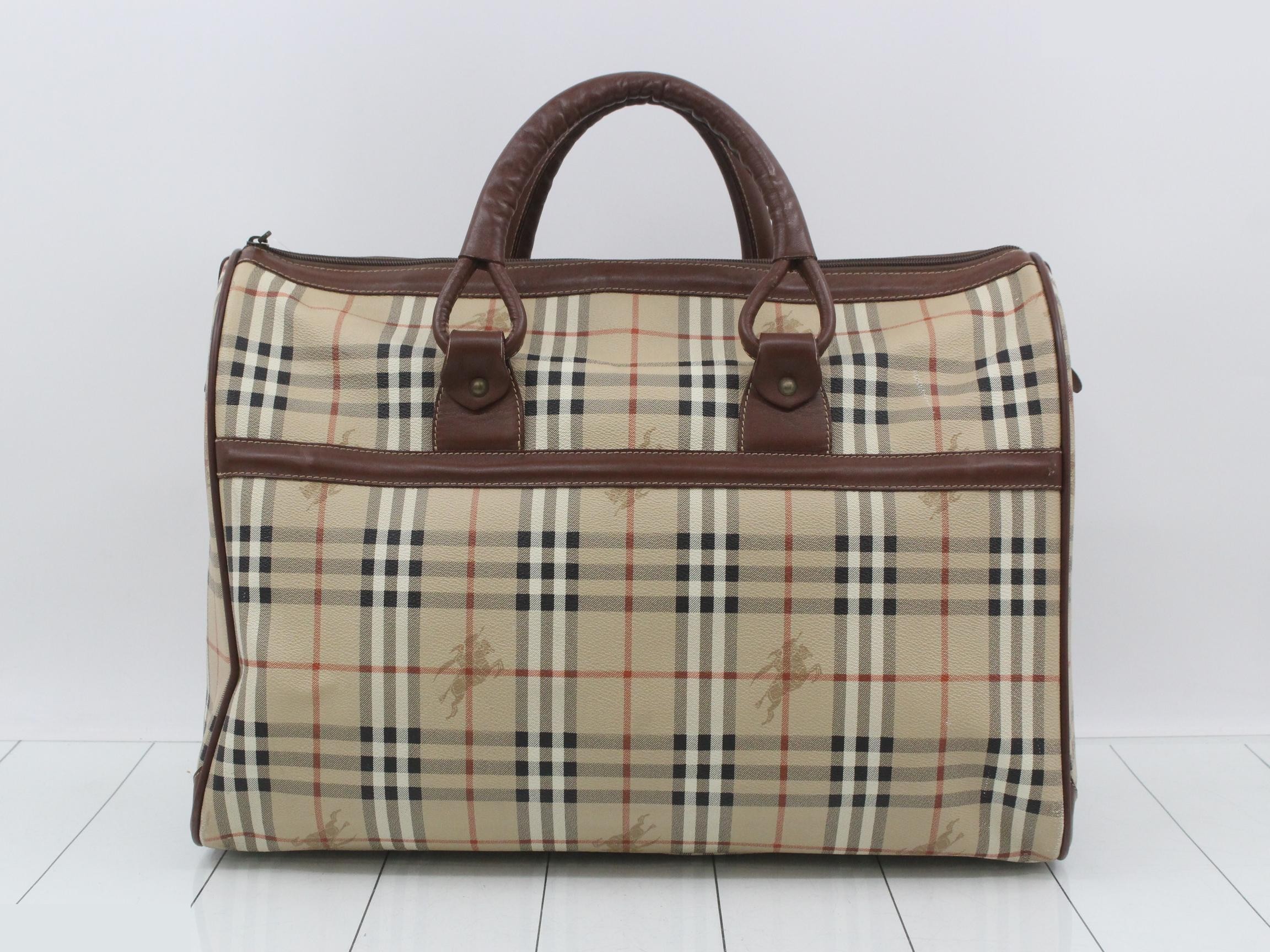 PVC x Leather Nova Check Boston Bag - Beige/Brown — view 2