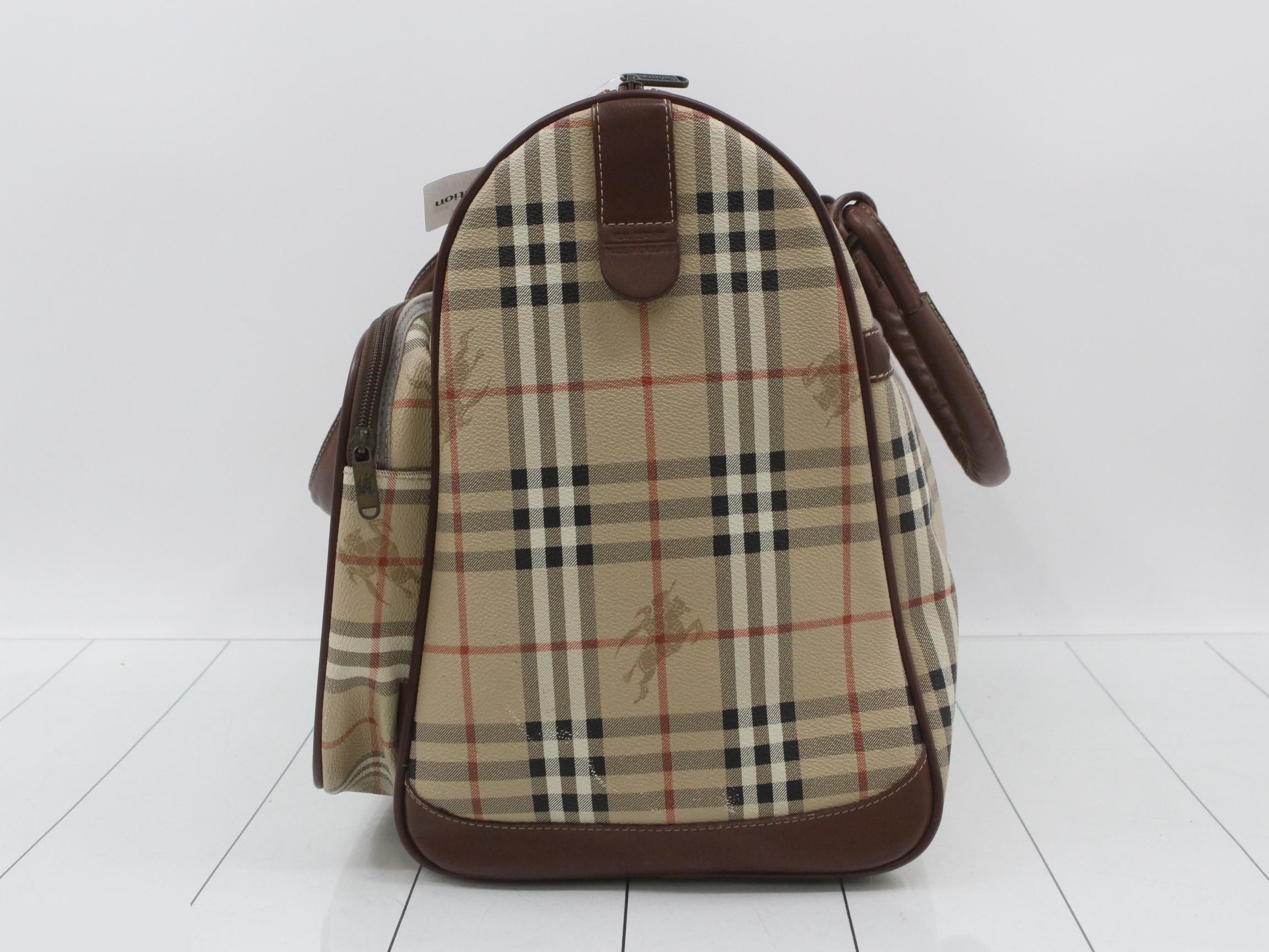 PVC x Leather Nova Check Boston Bag - Beige/Brown — view 3