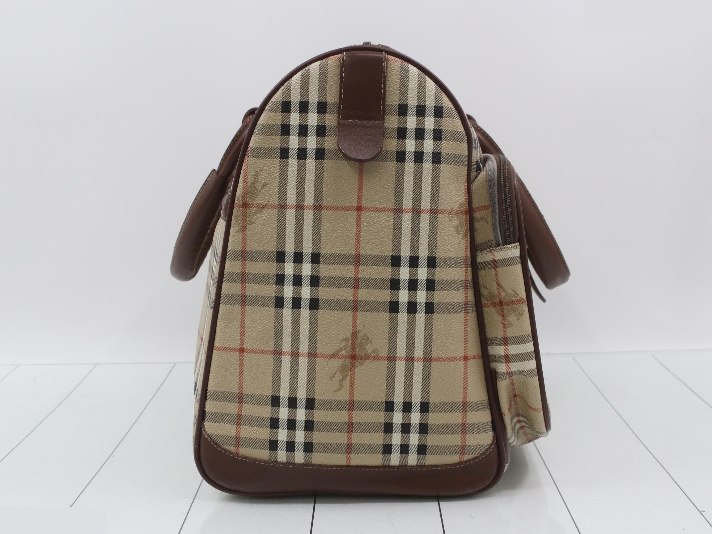 PVC x Leather Nova Check Boston Bag - Beige/Brown — view 4