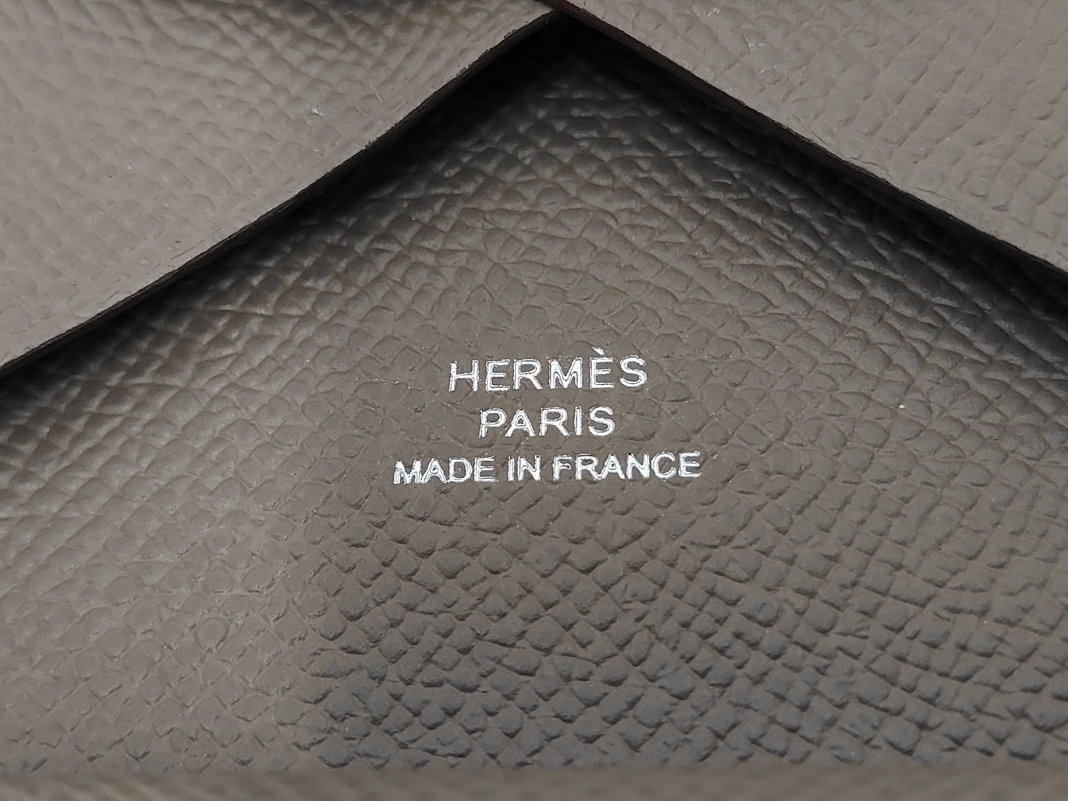 Calvi Duo Veau Epsom Etoupe K-stamp Card Case — view 5