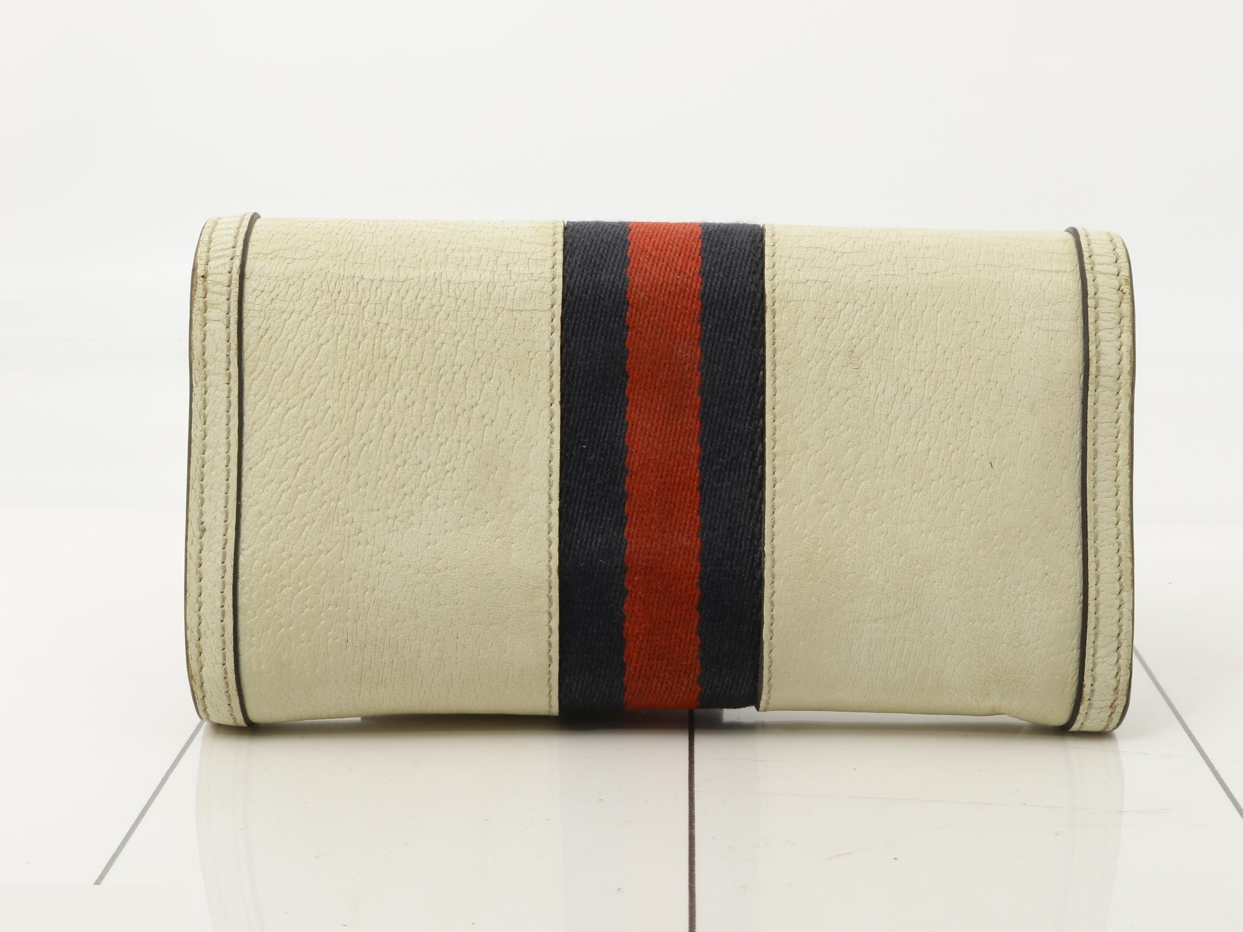 Double G Web Stripe Sherry Line Leather Long Wallet — view 2