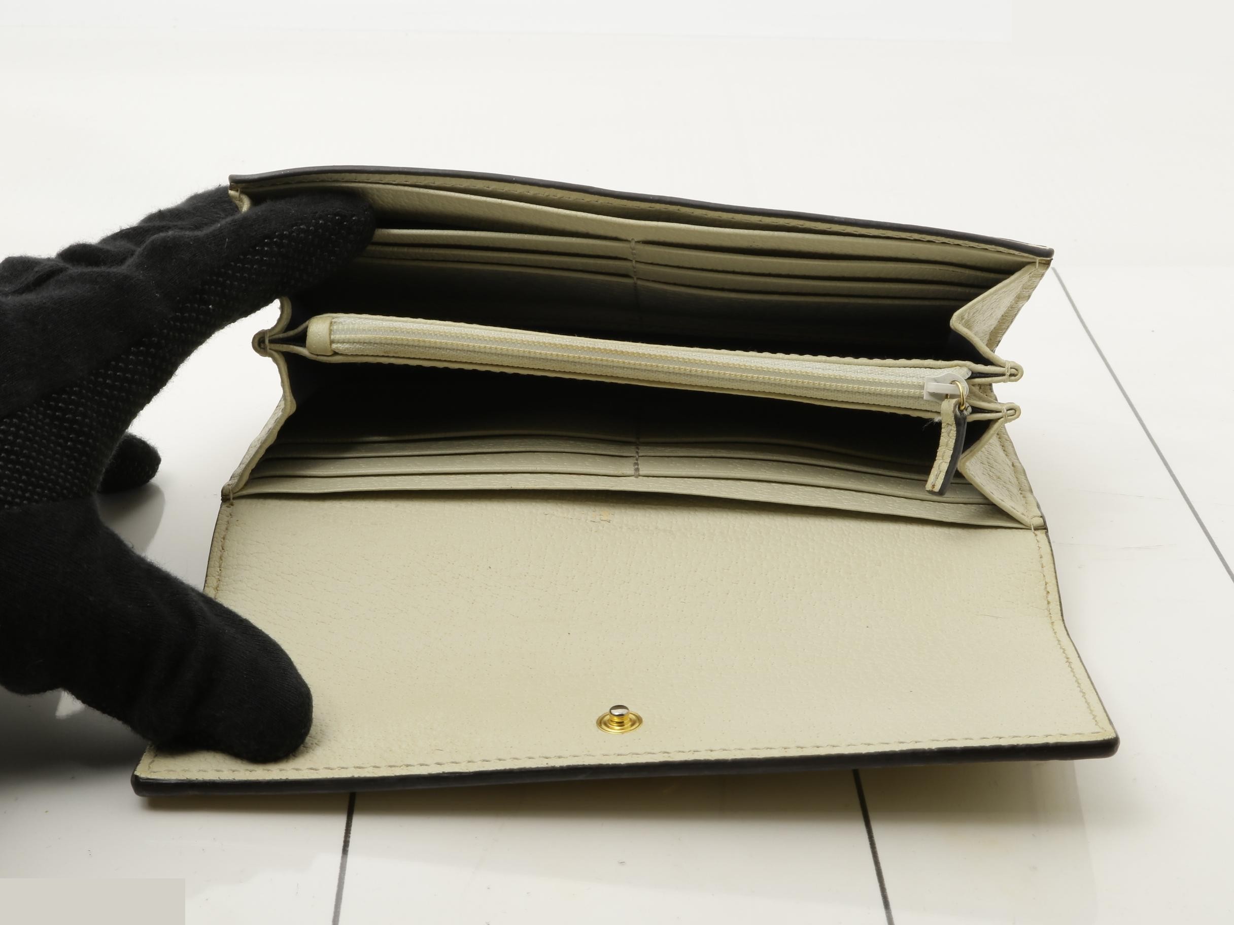 Double G Web Stripe Sherry Line Leather Long Wallet — view 4