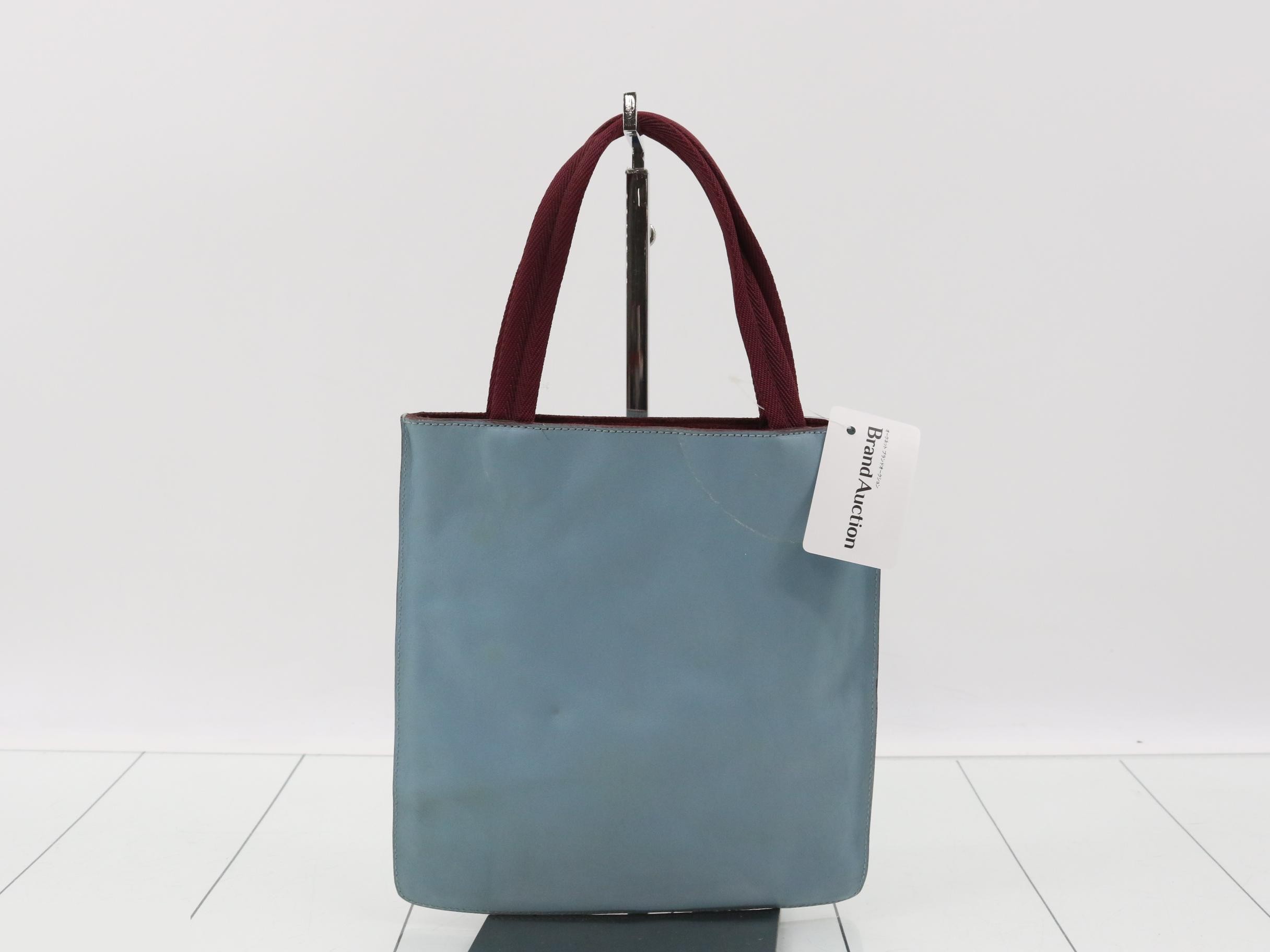 Mirror bag, embossed leather, blue — view 2