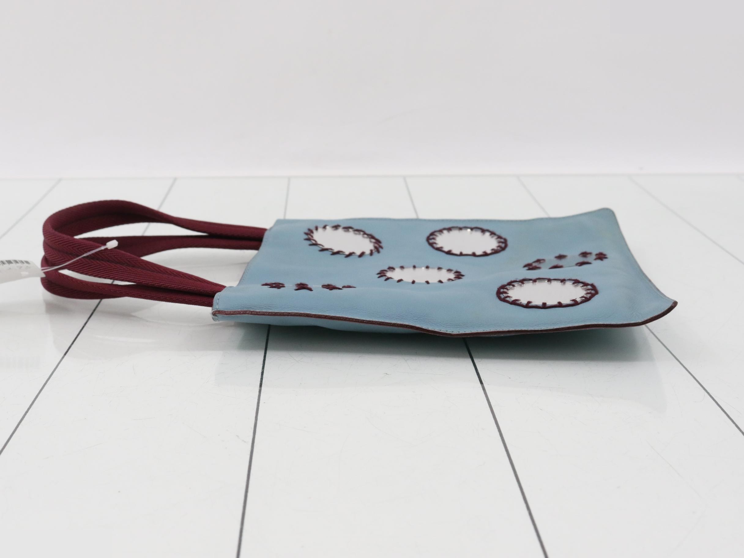 Mirror bag, embossed leather, blue — view 4