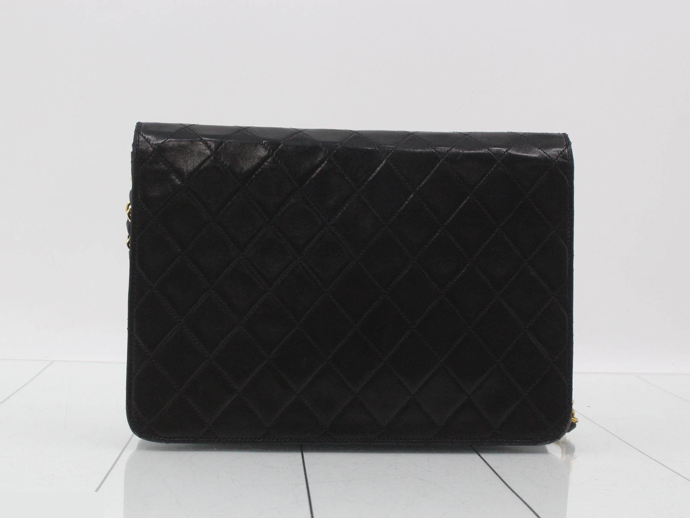 Leather Coco Mark Push-Lock Chain Shoulder Bag — view 2
