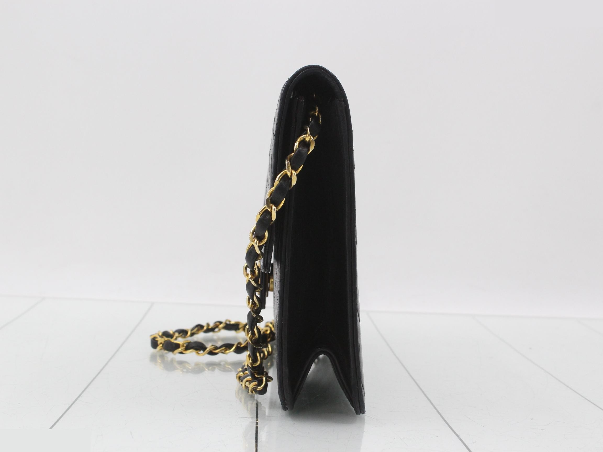 Leather Coco Mark Push-Lock Chain Shoulder Bag — view 3